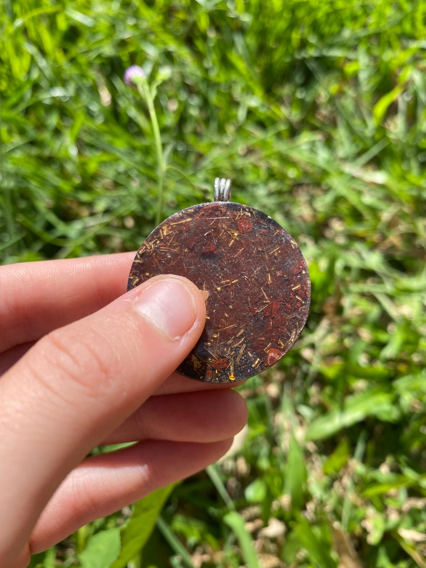 Dragon Orgone Pendant Necklace. Made w Elite Shungite, Red Tigers Eye, 24ct gold. Powerful. EMF Protection. 5G Protection. TENSOR RING