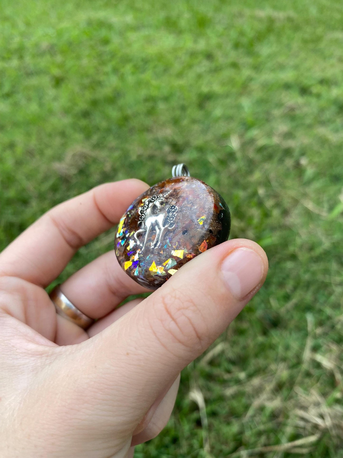 Unicorn. Orgone Pendant Necklace. Made w Elite Shungite and Carnelian. Powerful. EMF Protection. 5G Protection.