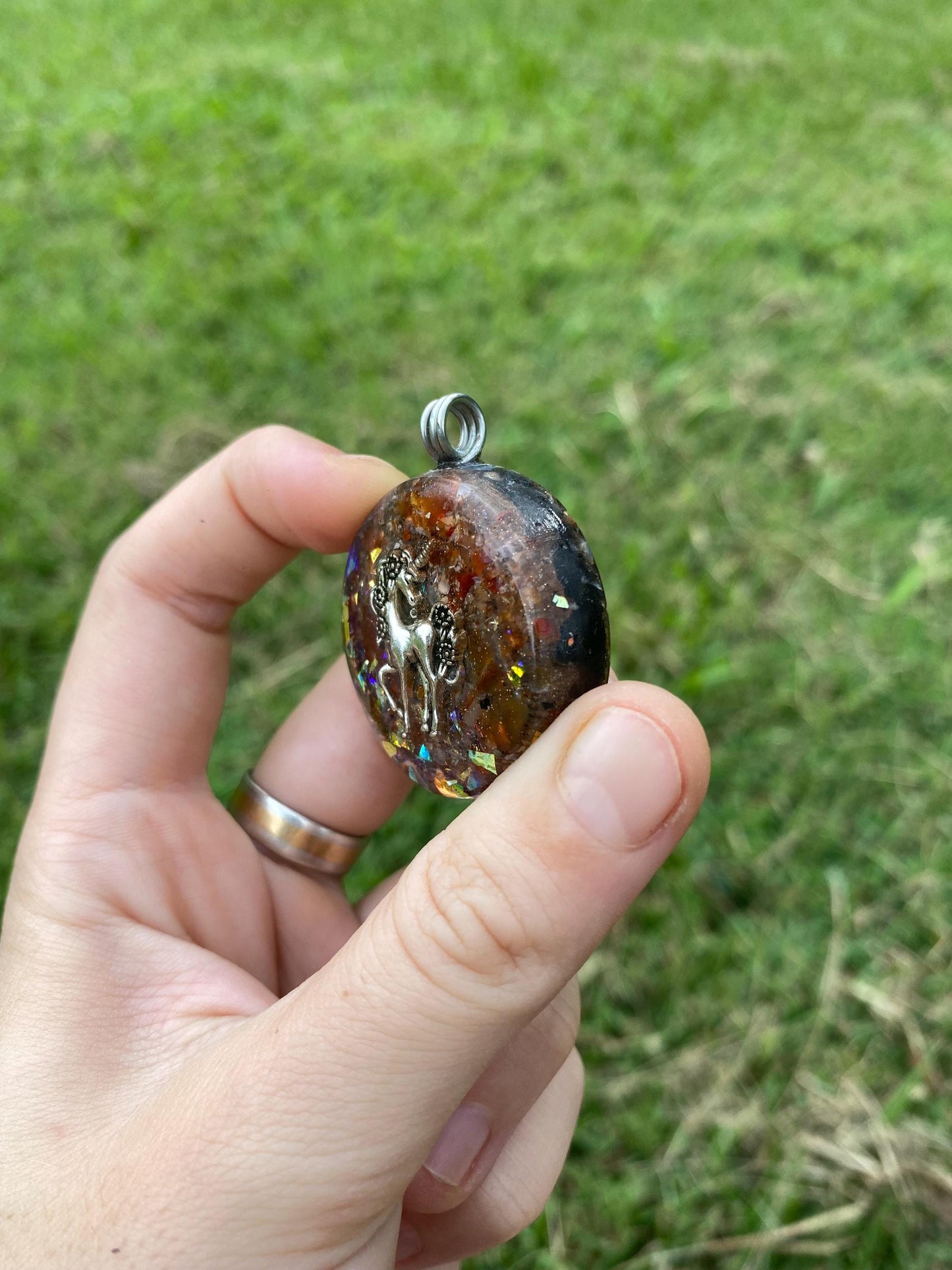 Unicorn. Orgone Pendant Necklace. Made w Elite Shungite and Carnelian. Powerful. EMF Protection. 5G Protection.