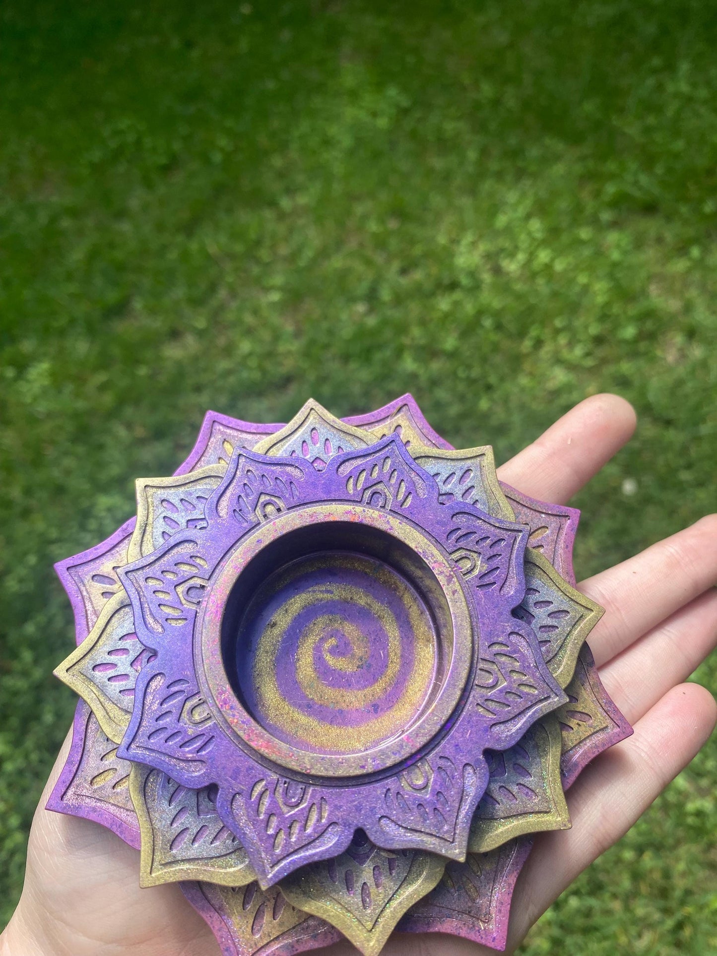 Whimsical Orgone, Candle Holder! Home Protection, 5G Protection, EMF Protection. Elite Shungite. Black Tourmaline. Selenite.