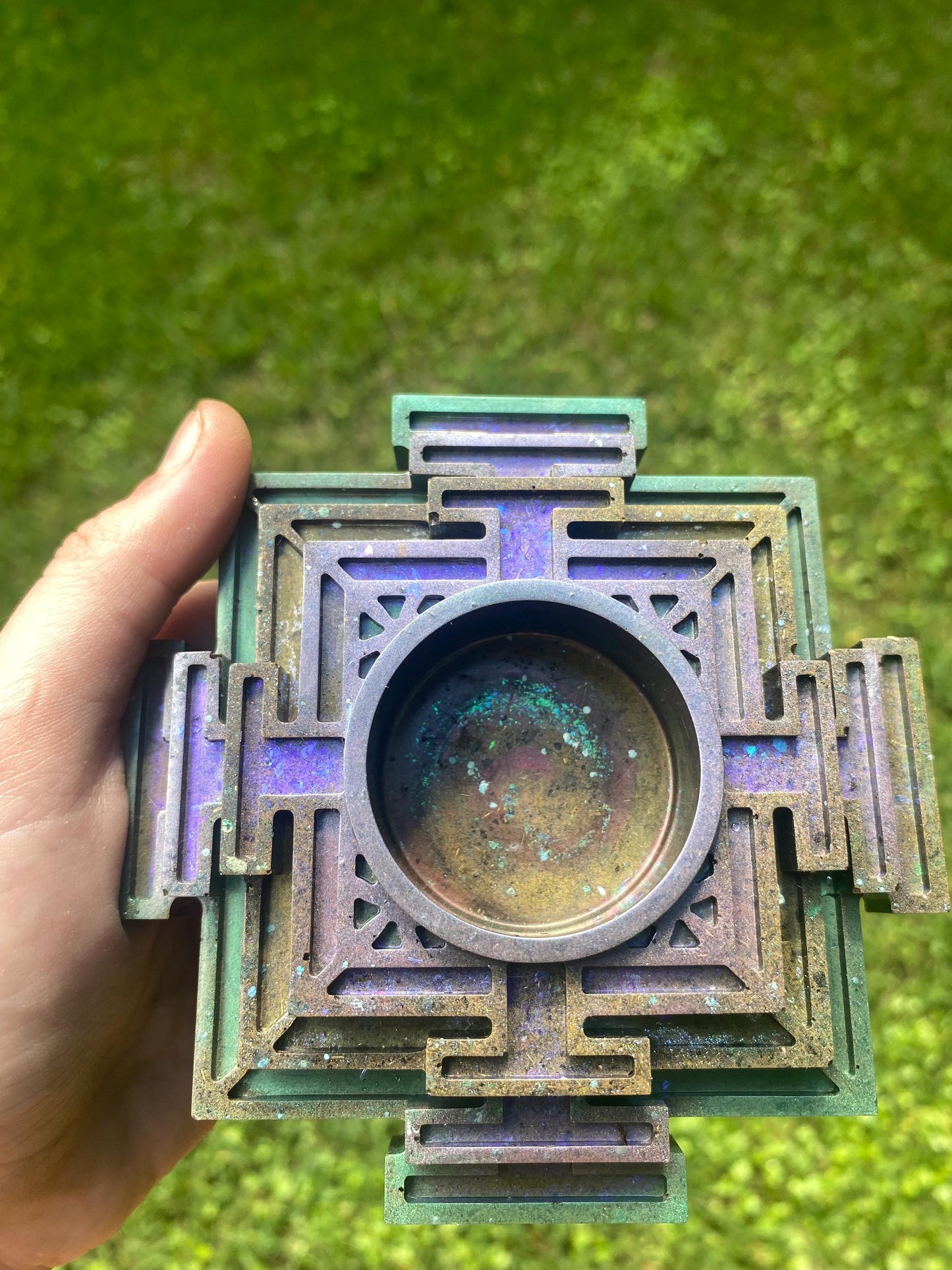 Mystical Temple. Orgone Candle Holder! Mayan. Home Protection, 5G Protection, EMF Protection. Elite Shungite. Black Tourmaline. Selenite.