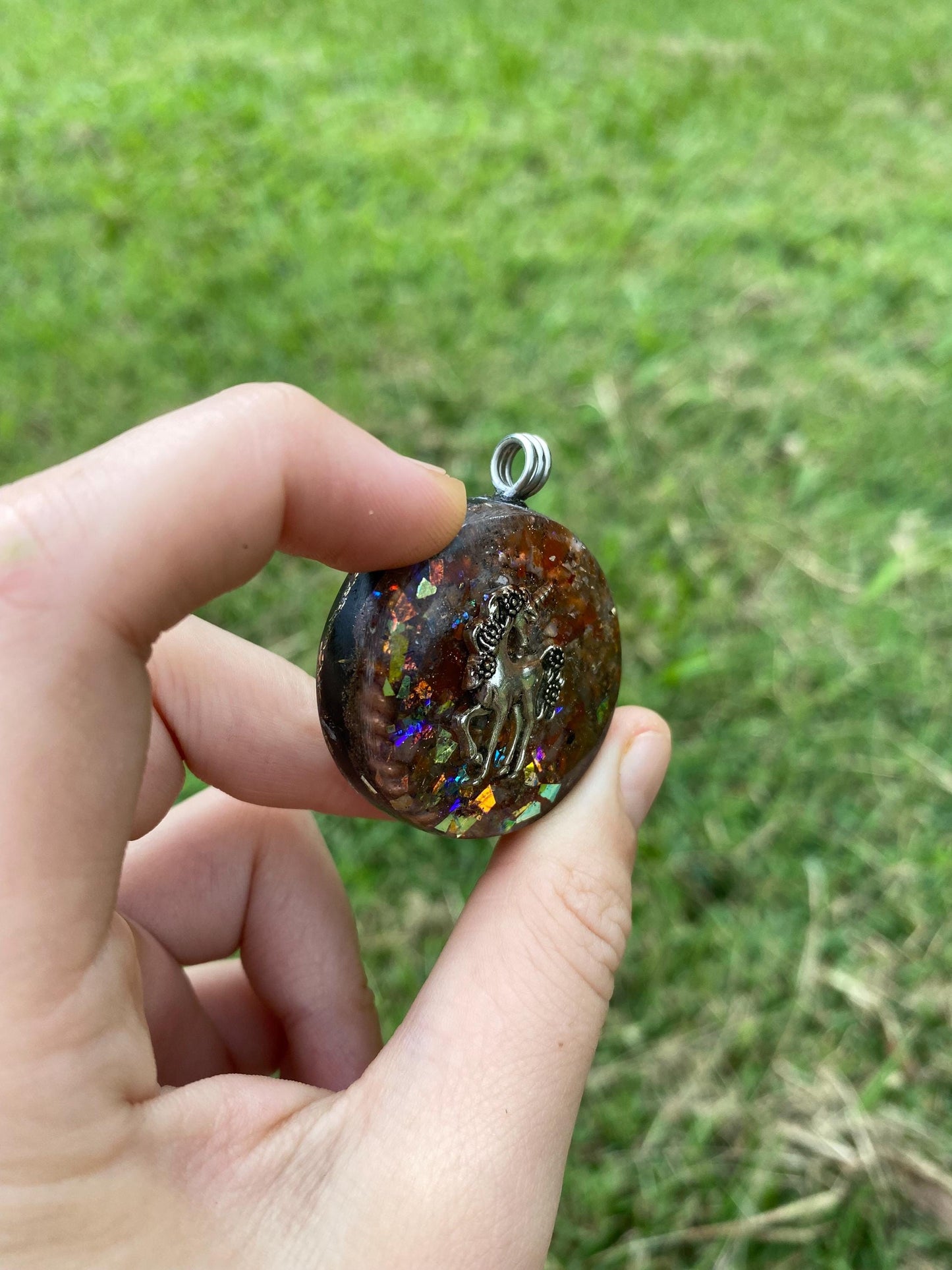 Unicorn. Orgone Pendant Necklace. Made w Elite Shungite and Carnelian. Powerful. EMF Protection. 5G Protection.