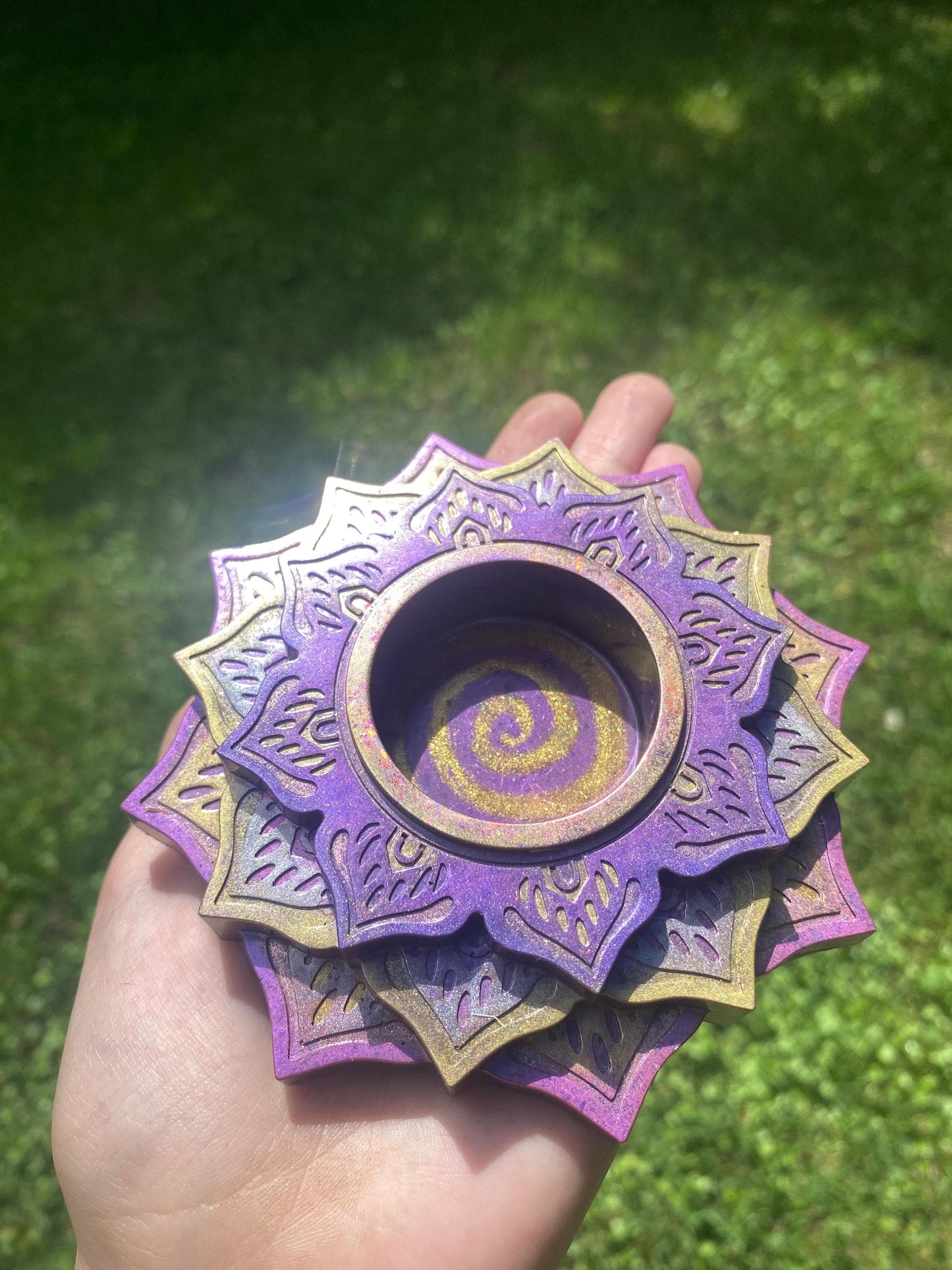 Whimsical Orgone, Candle Holder! Home Protection, 5G Protection, EMF Protection. Elite Shungite. Black Tourmaline. Selenite.