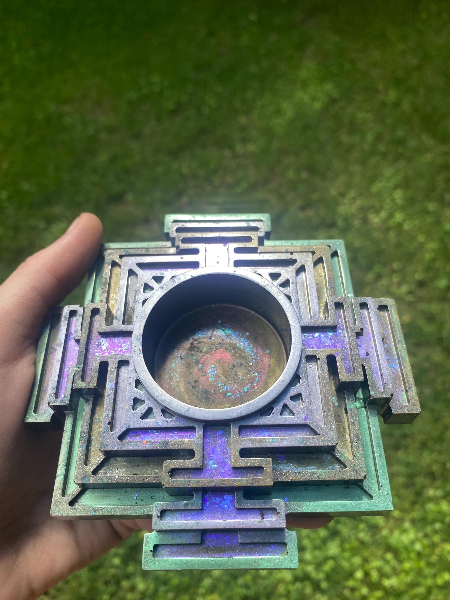 Mystical Temple. Orgone Candle Holder! Mayan. Home Protection, 5G Protection, EMF Protection. Elite Shungite. Black Tourmaline. Selenite.
