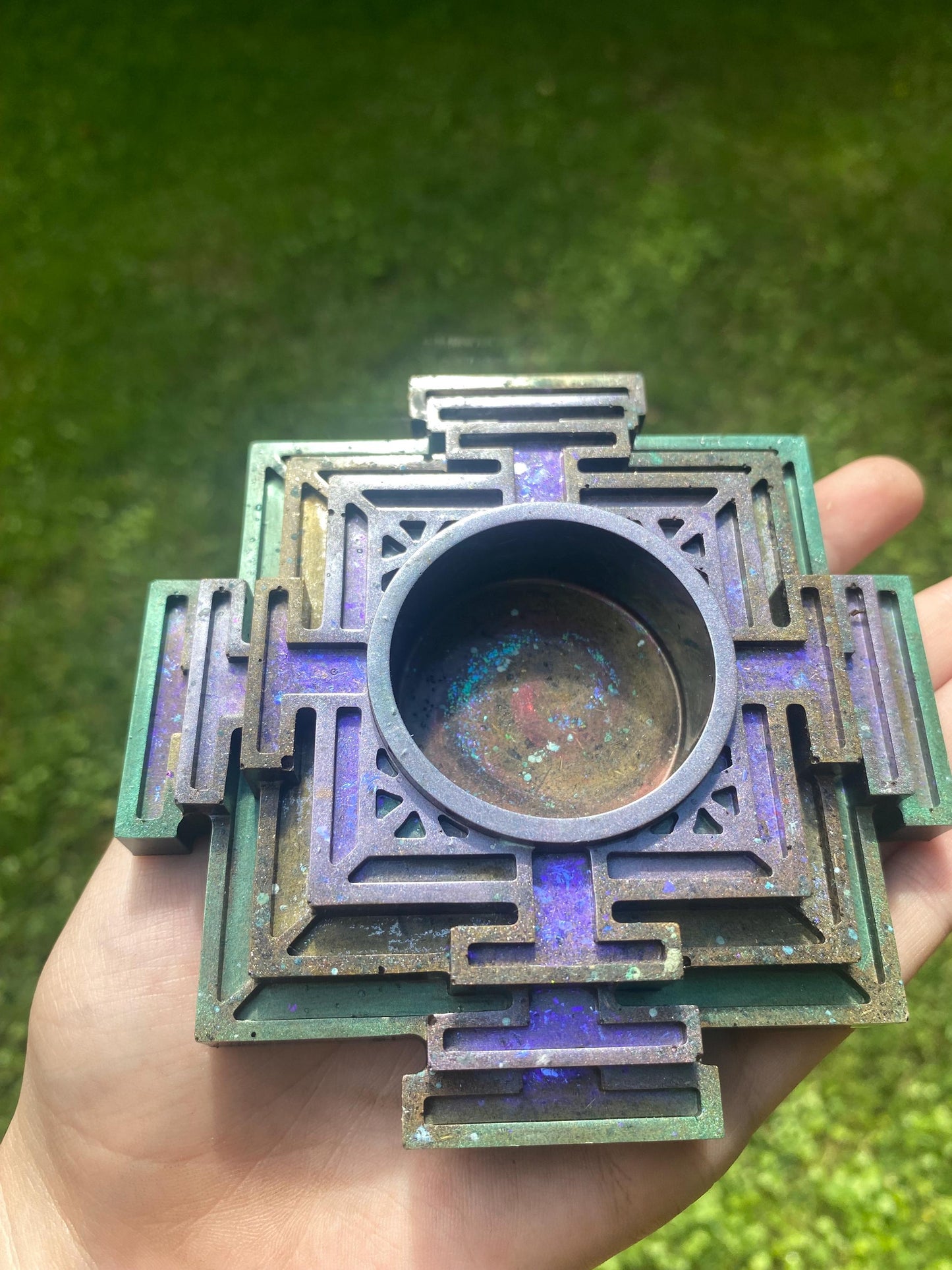 Mystical Temple. Orgone Candle Holder! Mayan. Home Protection, 5G Protection, EMF Protection. Elite Shungite. Black Tourmaline. Selenite.