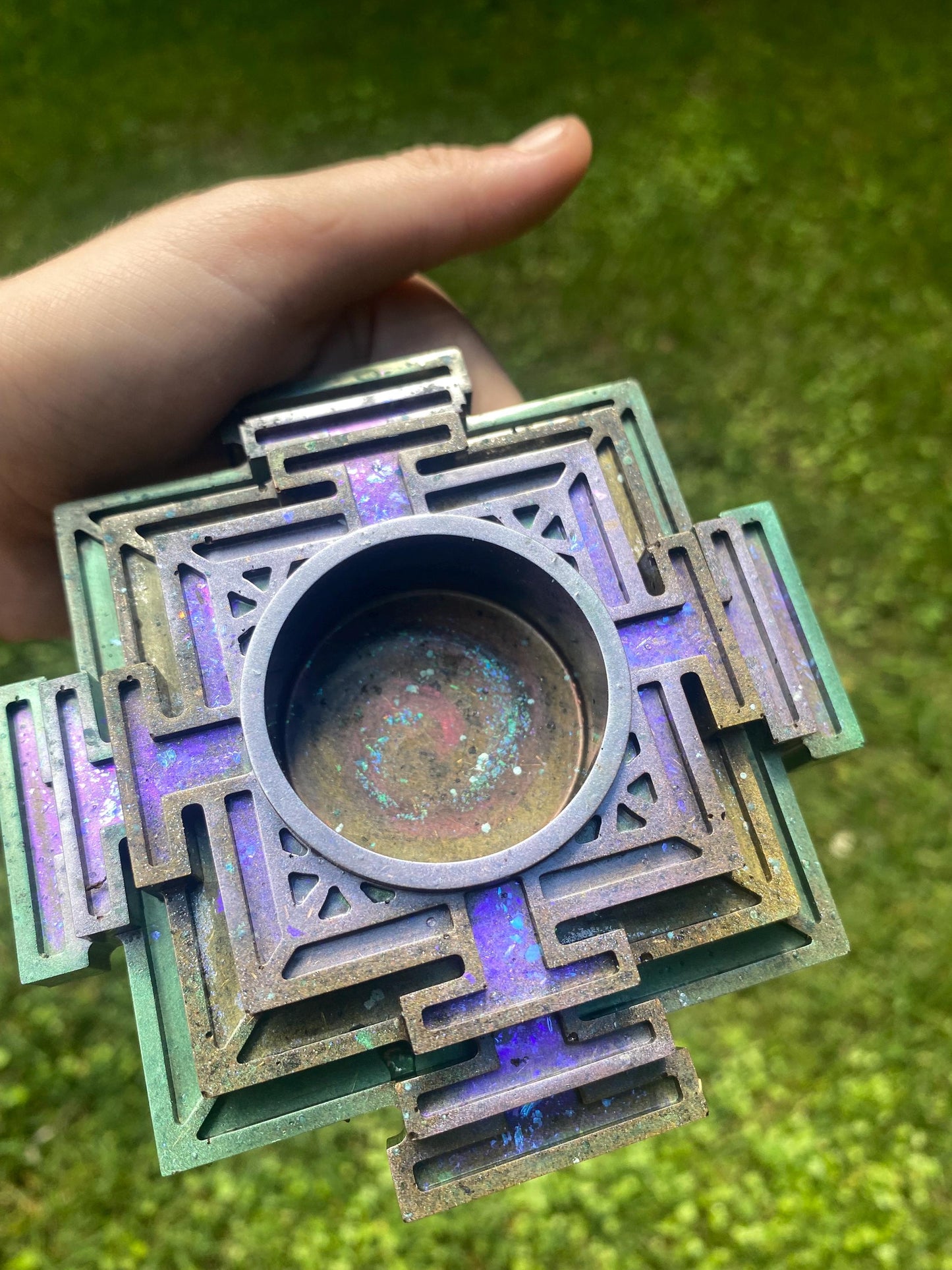 Mystical Temple. Orgone Candle Holder! Mayan. Home Protection, 5G Protection, EMF Protection. Elite Shungite. Black Tourmaline. Selenite.