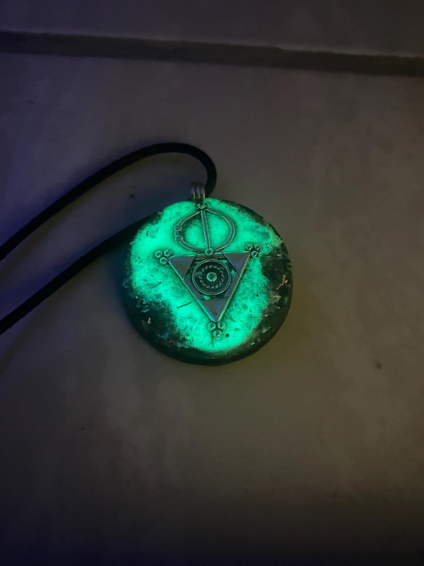 Galactic Triangle. Pendant Necklace. Made w Elite Shungite and Amethyst. Tensor Ring. Powerful. EMF Protection. 5G Protection.