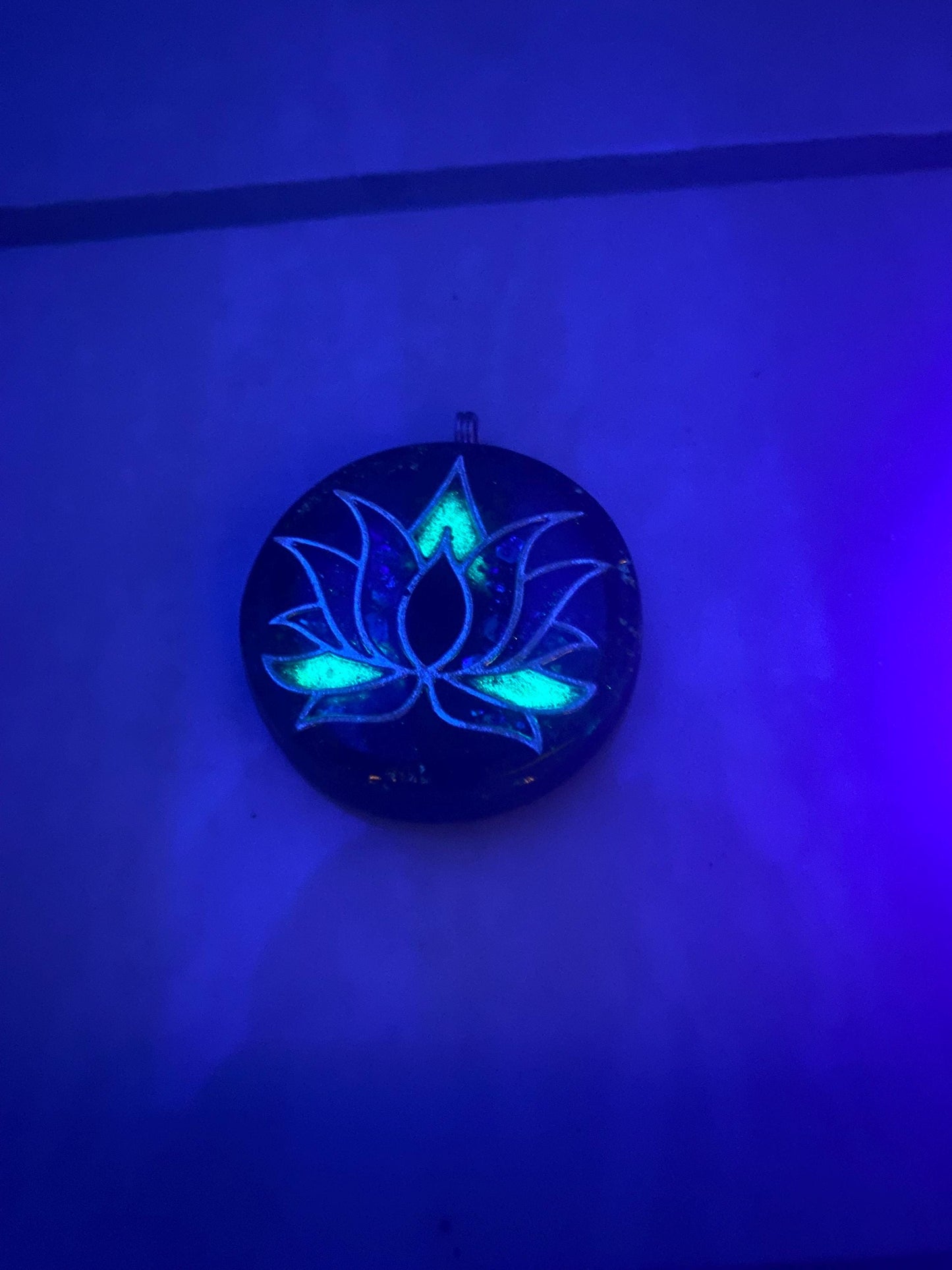 Lotus. Pendant Necklace. Made w Elite Shungite and Amethyst. Tensor Ring. Powerful. EMF Protection. 5G Protection.