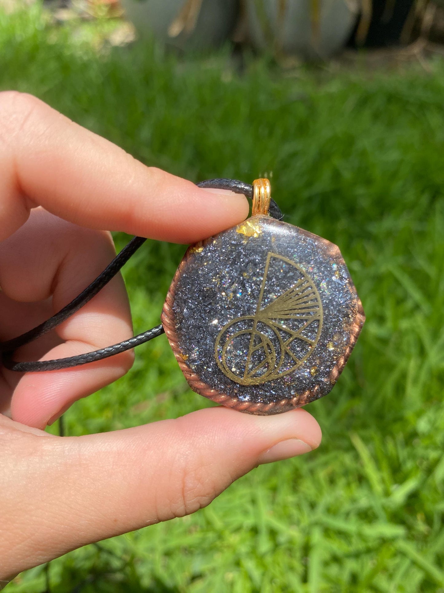 Fibonacci sequence. Orgone Pendant Necklace. Made w Elite Shungite, Selenite & Terahertz. Powerful. EMF Protection. 5G Protection.