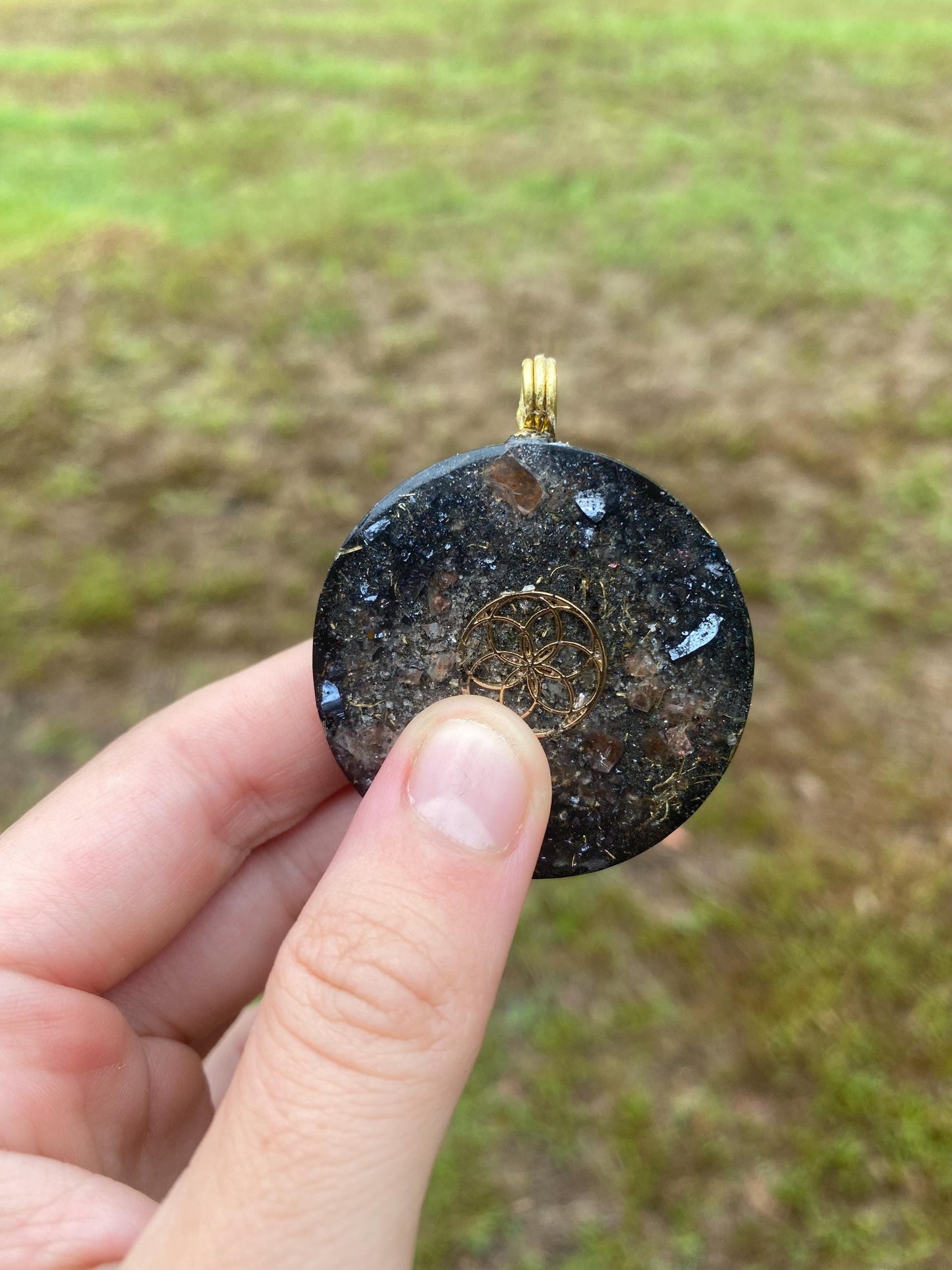 Dragon. Orgone Pendant Necklace. Made w Elite Shungite, Sunstone. Powerful EMF Protection.