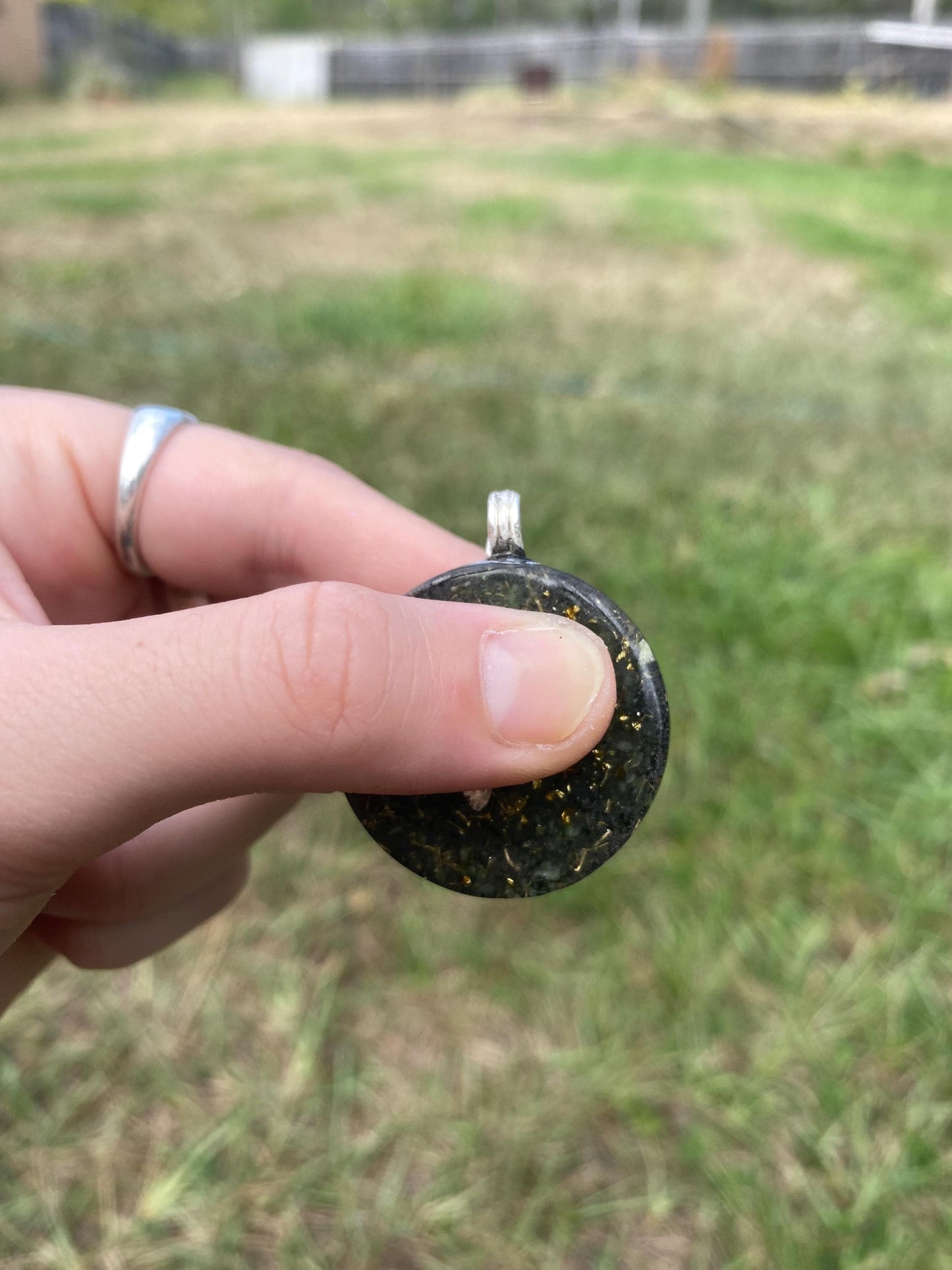 Dragonfly Orgone Pendant Necklace. Made w Elite Shungite, and Diopside. Powerful. EMF Protection. 5G Protection. 24ct Gold