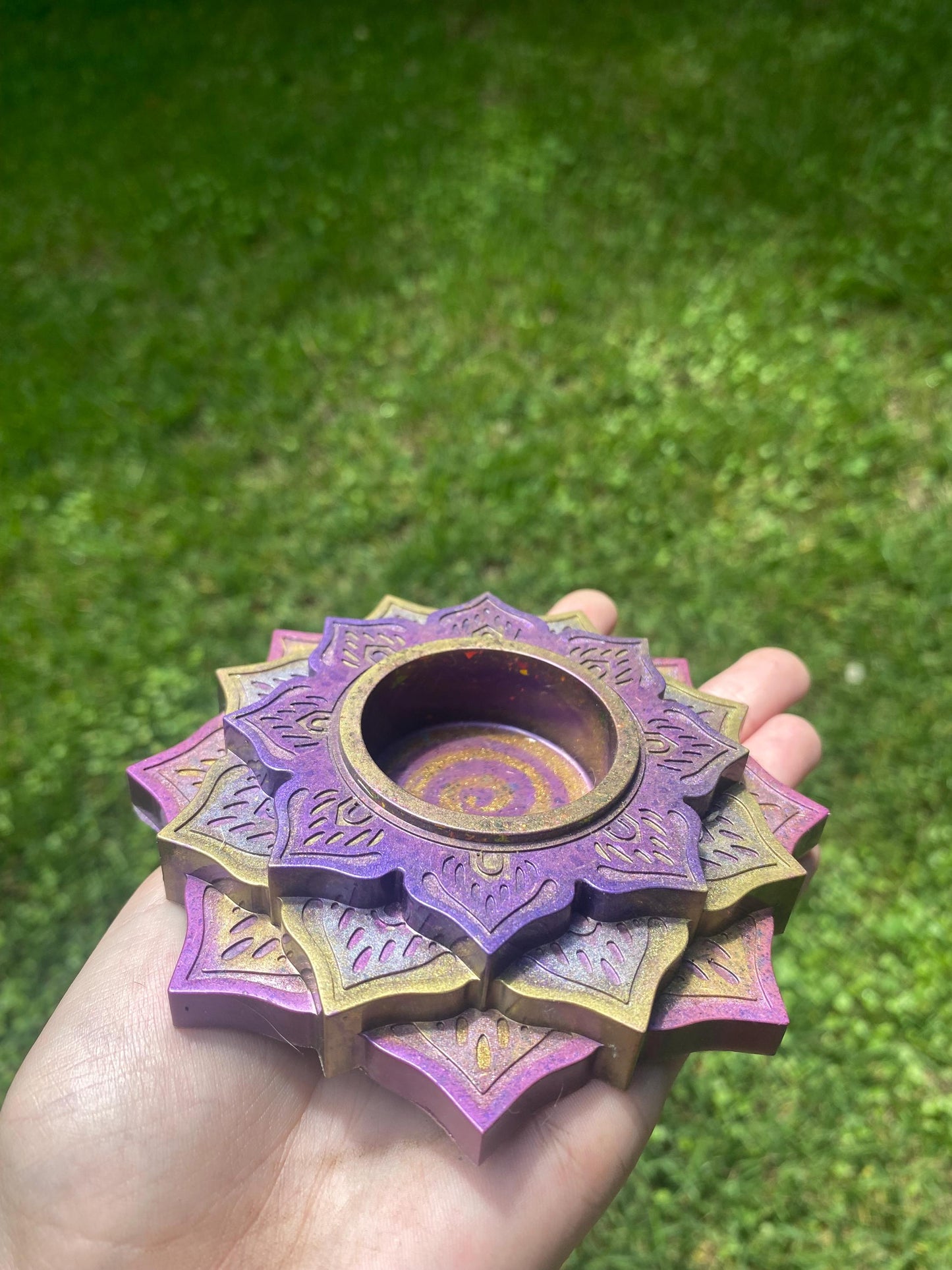 Whimsical Orgone, Candle Holder! Home Protection, 5G Protection, EMF Protection. Elite Shungite. Black Tourmaline. Selenite.