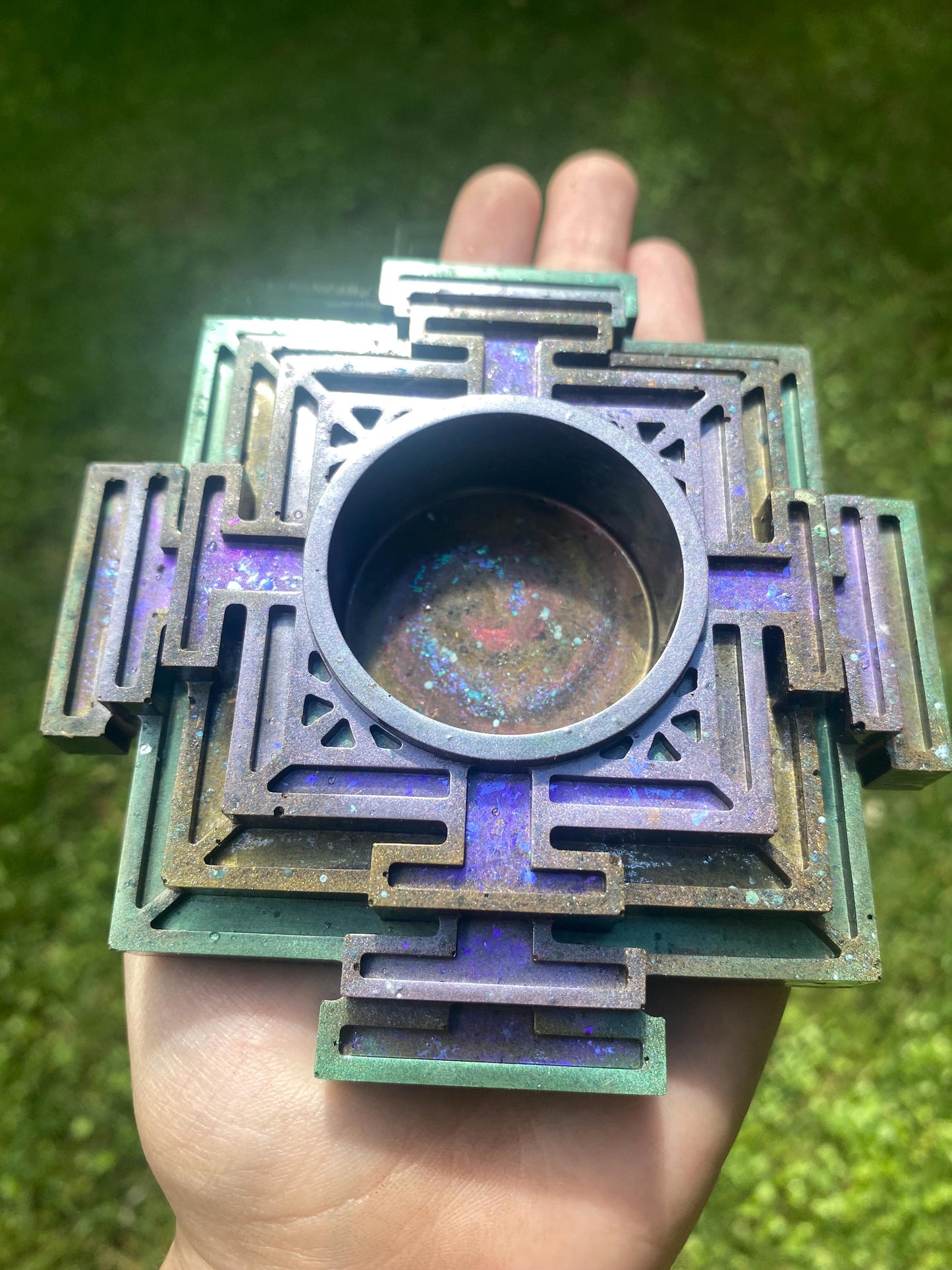 Mystical Temple. Orgone Candle Holder! Mayan. Home Protection, 5G Protection, EMF Protection. Elite Shungite. Black Tourmaline. Selenite.