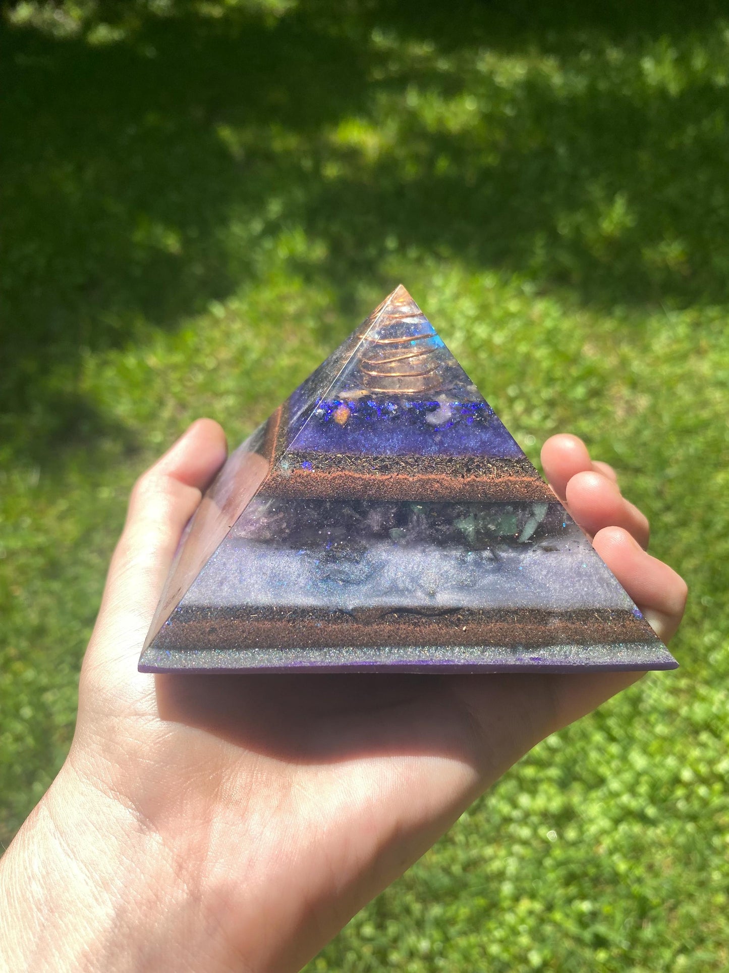 Dreamy Orgone Pyramid! Home Protection, 5G Protection, EMF Protection. Elite Shungite. Made With Fluorite and Amethyst