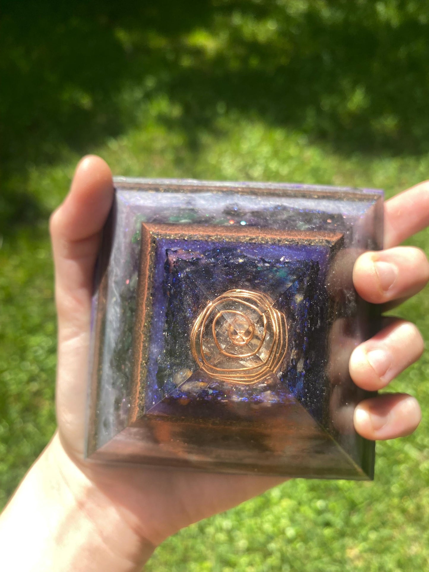 Dreamy Orgone Pyramid! Home Protection, 5G Protection, EMF Protection. Elite Shungite. Made With Fluorite and Amethyst