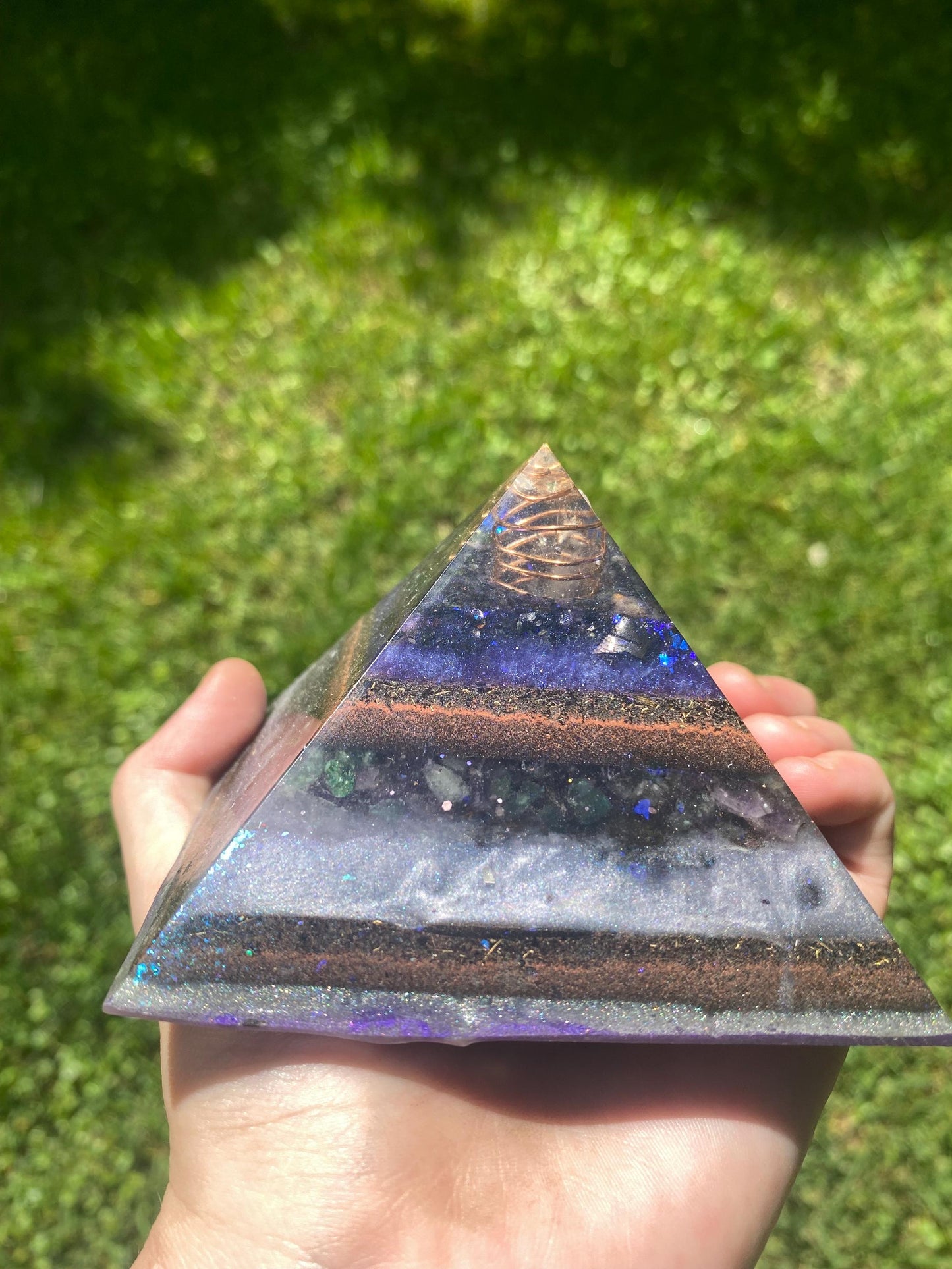 Dreamy Orgone Pyramid! Home Protection, 5G Protection, EMF Protection. Elite Shungite. Made With Fluorite and Amethyst