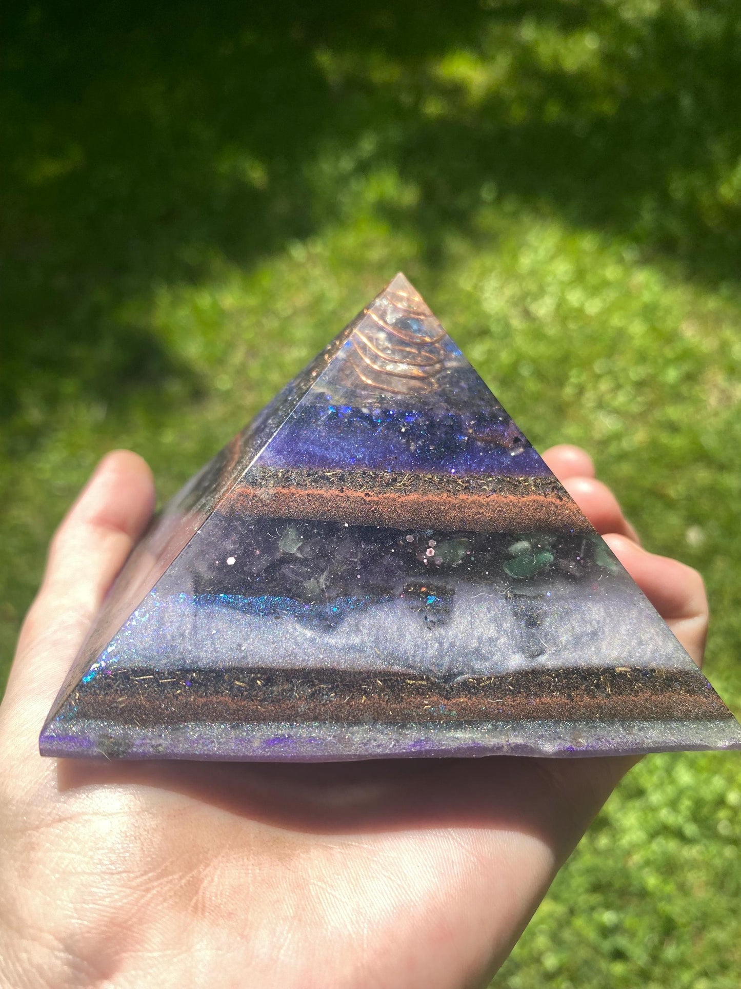 Dreamy Orgone Pyramid! Home Protection, 5G Protection, EMF Protection. Elite Shungite. Made With Fluorite and Amethyst