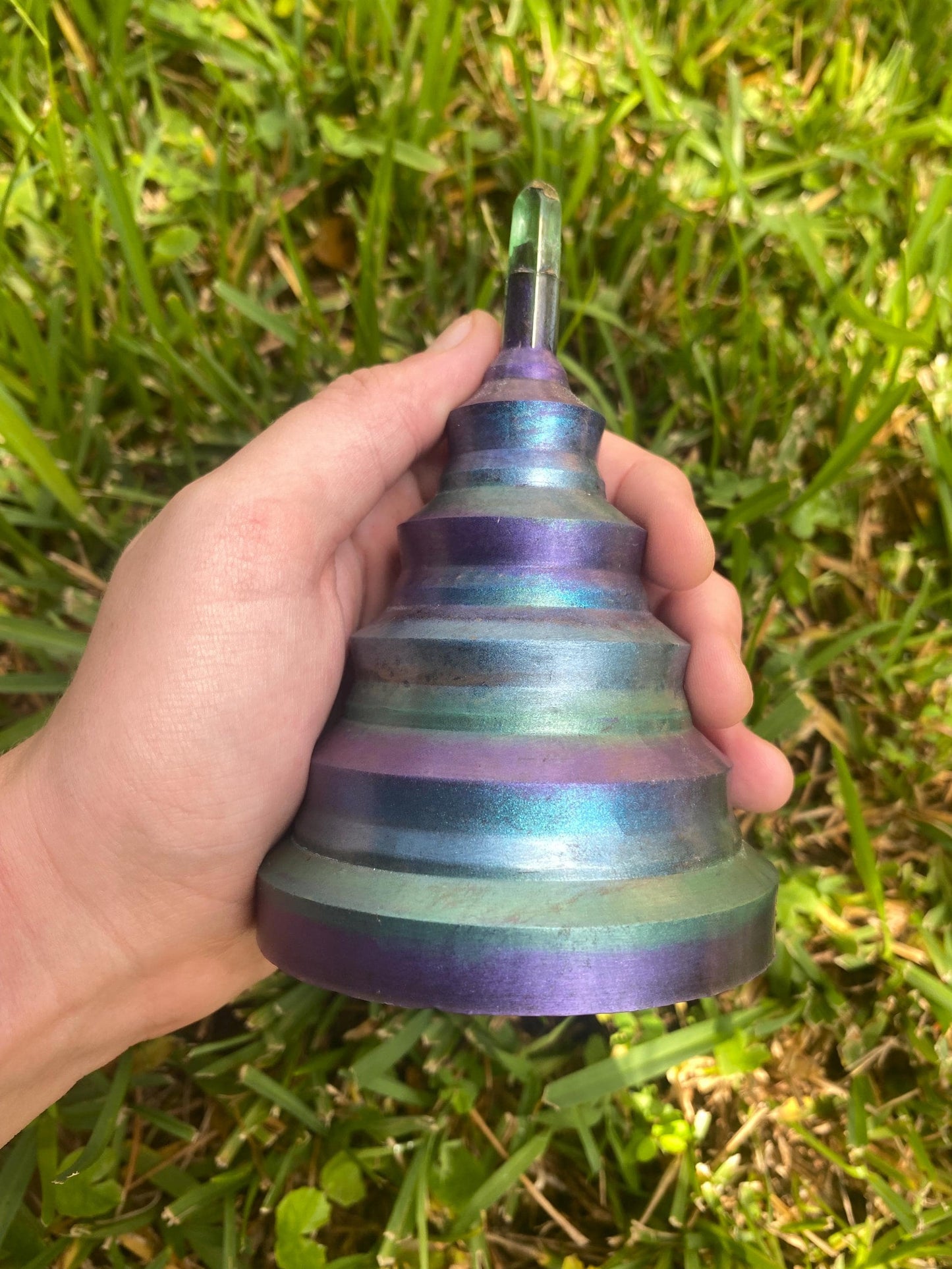 Circular Orgone Pyramid! Home Protection, 5G Protection, EMF Protection. Elite Shungite. Made With Fluorite