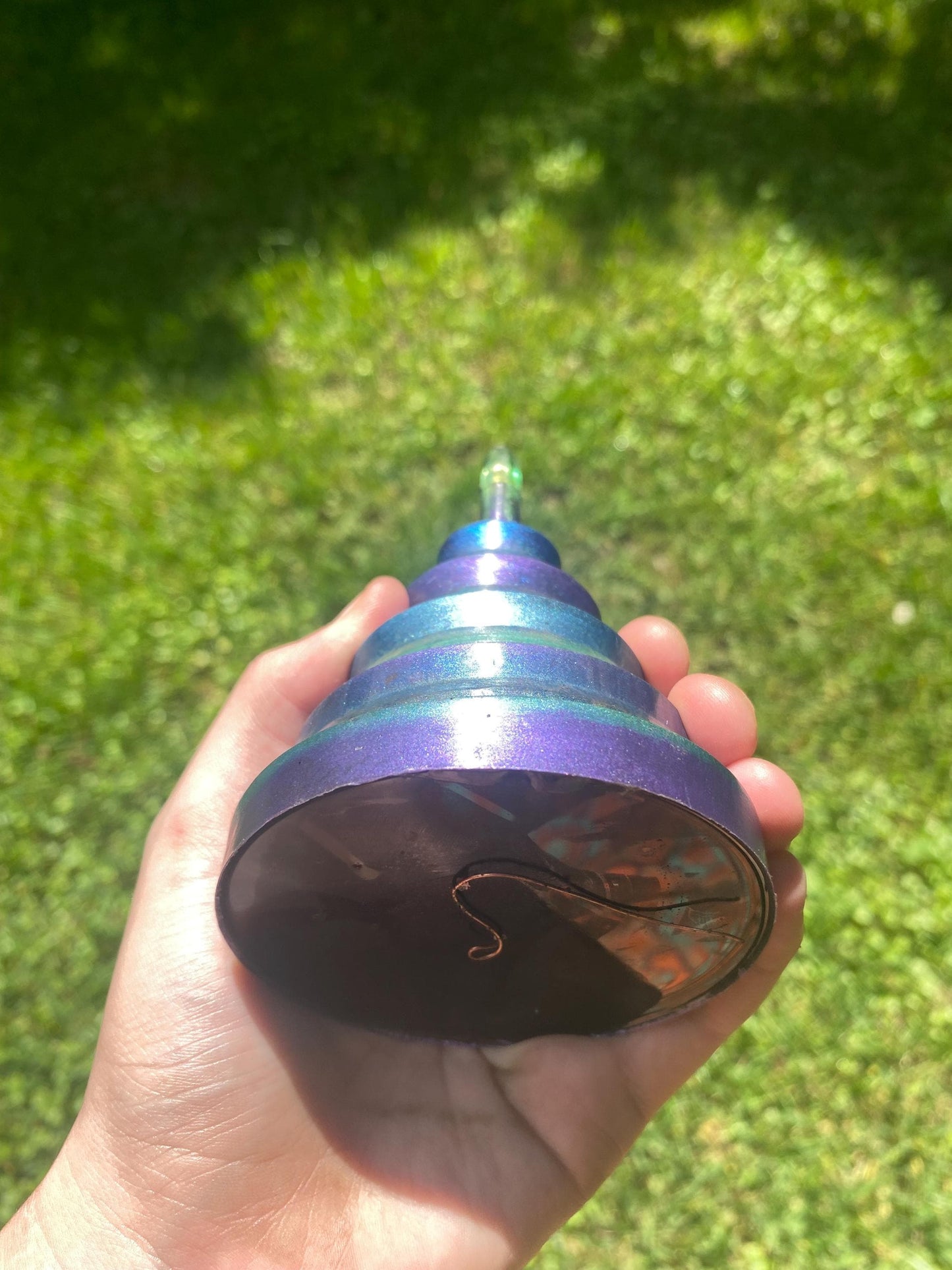 Circular Orgone Pyramid! Home Protection, 5G Protection, EMF Protection. Elite Shungite. Made With Fluorite