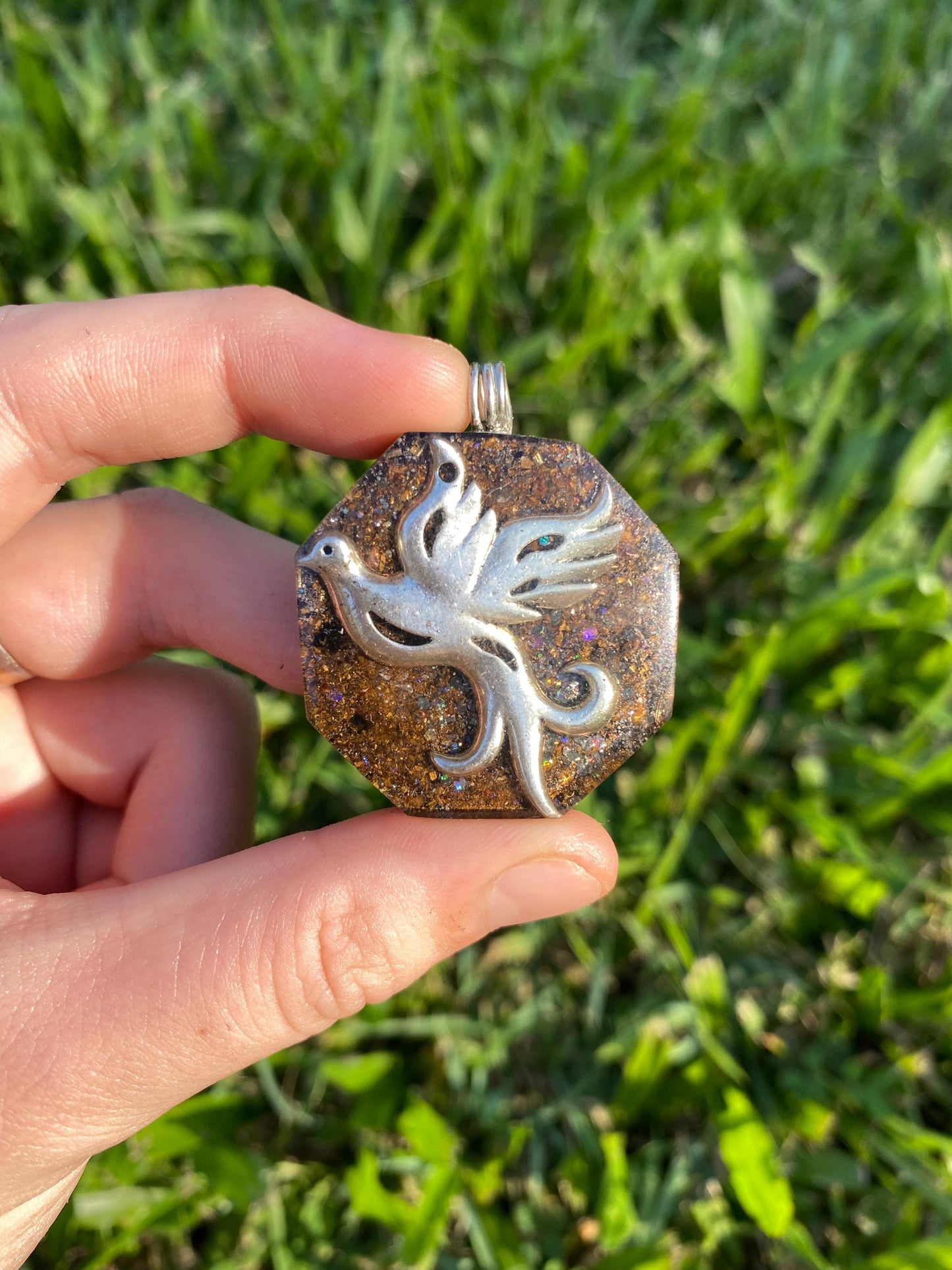 Pheonix. Orgone Pendant Necklace. TENSOR RING. Elite Shungite. Bronzite. EMF, 5G Protection.