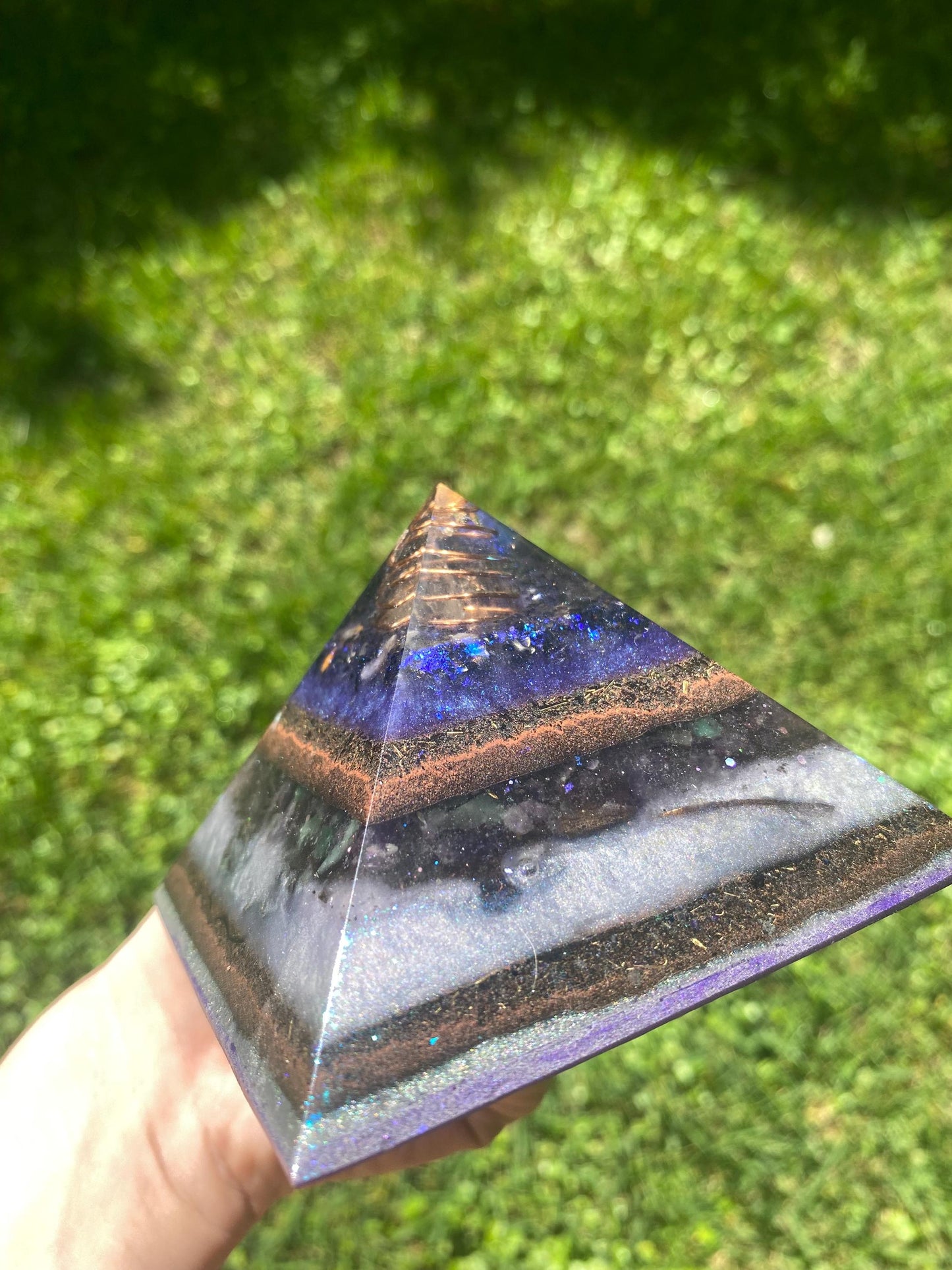 Dreamy Orgone Pyramid! Home Protection, 5G Protection, EMF Protection. Elite Shungite. Made With Fluorite and Amethyst