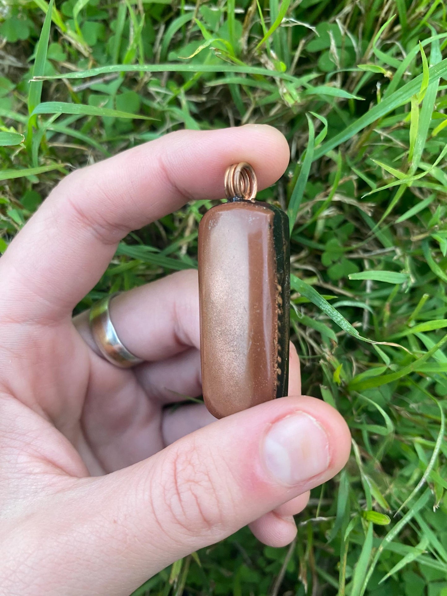Orgonite Pendant Necklace: Copper Tensor Ring, Shungite EMF Protection