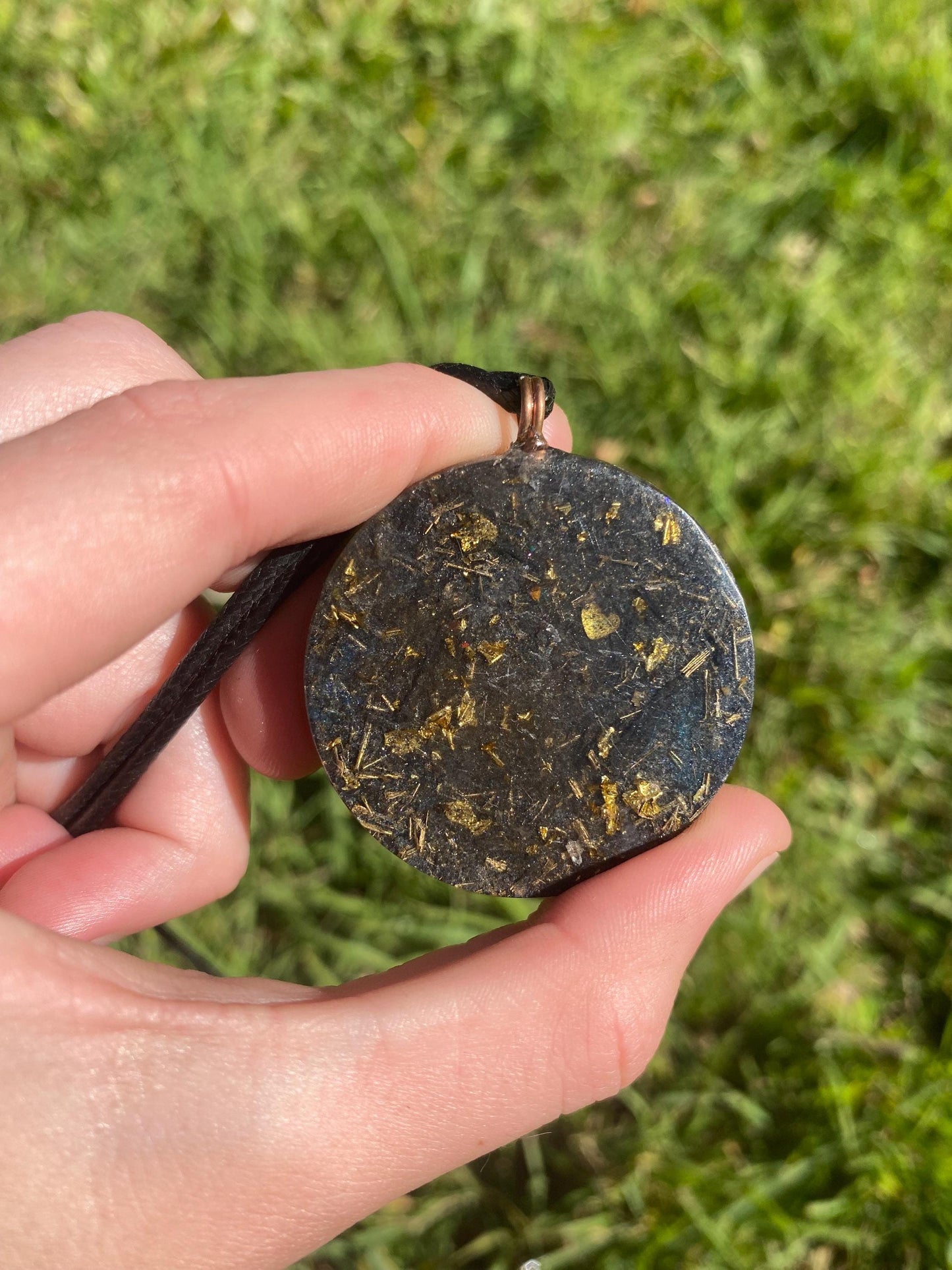 Yin Yang, Pendant Necklace. Made w Elite Shungite, 24ct Gold and Black Kyanite. Powerful. EMF Protection. 5G Protection. Tensor Ring.
