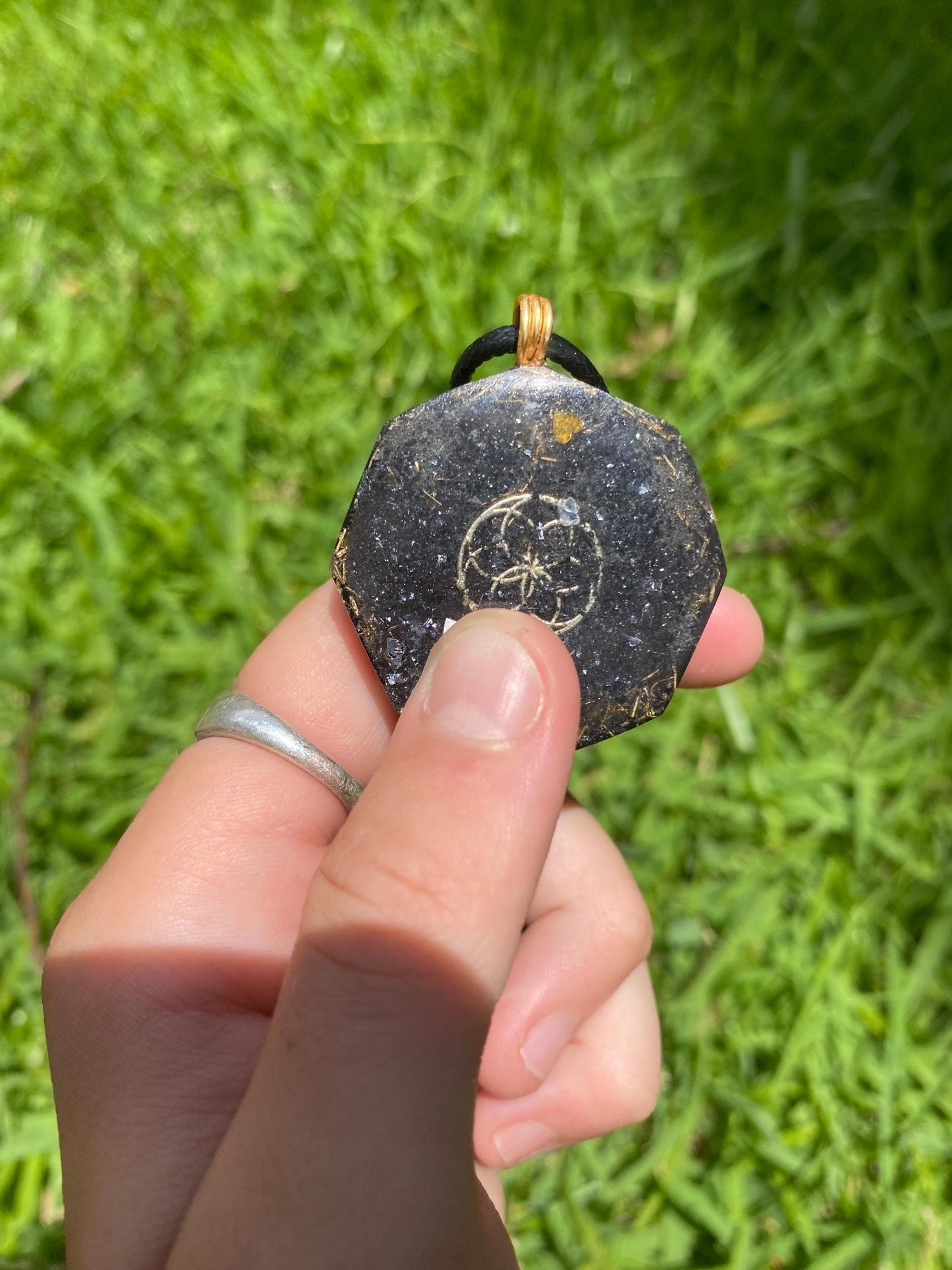 Fibonacci sequence.  Orgone Pendant Necklace. Made w Elite Shungite, Selenite & Terahertz. Powerful. EMF Protection. 5G Protection.