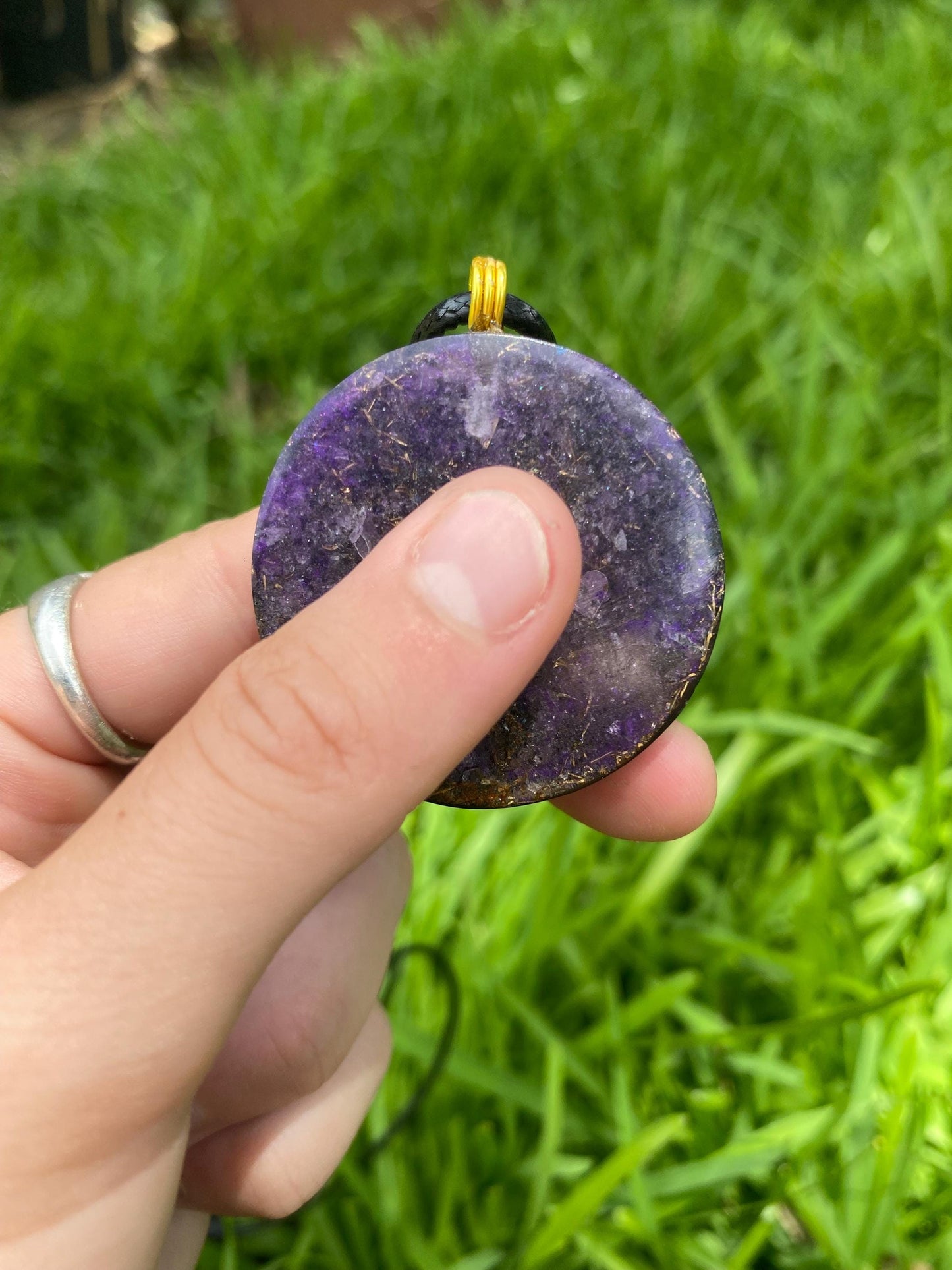 Butterfly. Pendant Necklace. Made w Elite Shungite and Amethyst. Tensor Ring. Powerful. EMF Protection. 5G Protection.