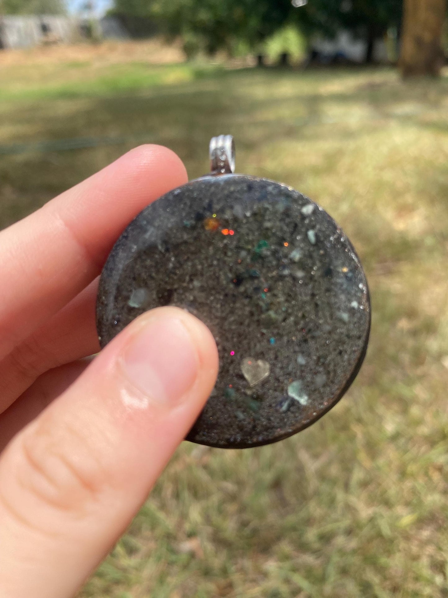 Seed of Life Mandala. Orgone Pendant Necklace. Made w Elite Shungite, Moss Agate. Powerful. EMF Protection. 5G Protection. TENSOR RING.