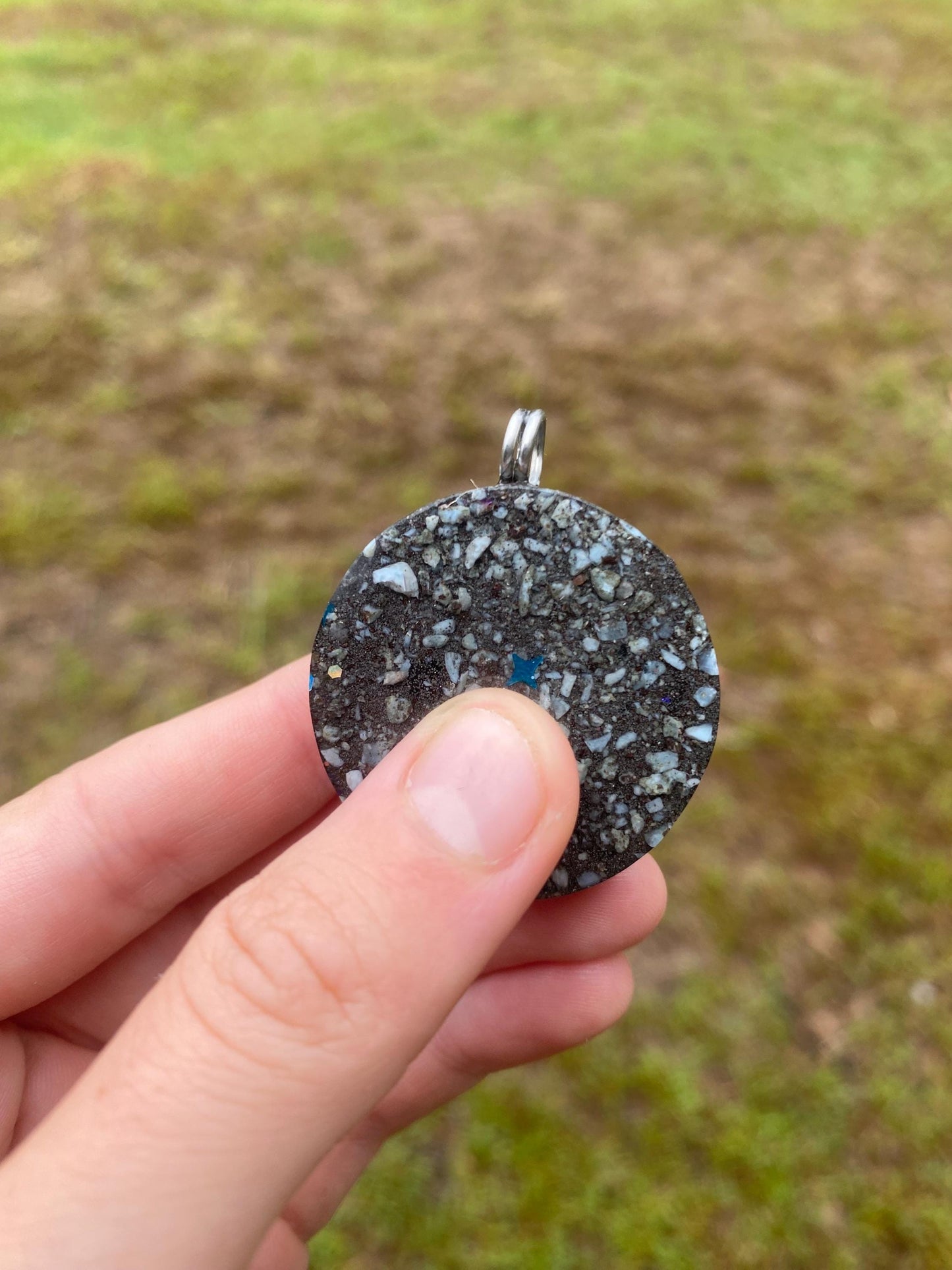 Pony  Orgone Pendant Necklace. Made w Elite Shungite, Larimar. Powerful. EMF Protection. 5G Protection. TENSOR RING