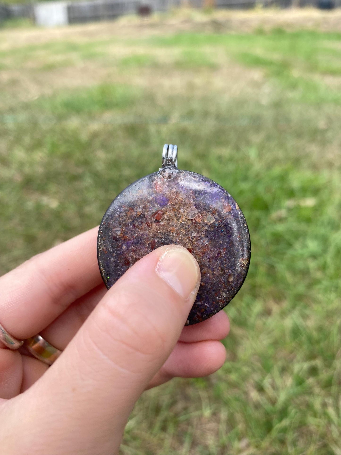 Seed of Life Mandala, Orgone Pendant Necklace. TENSOR RING. Elite Shungite, Carnelian, 4G and 5G Protection. Glow in the dark!