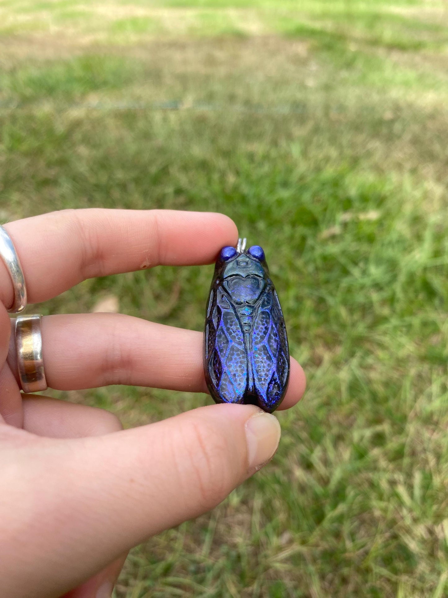 Cicada. Orgone Pendant Necklace. Made w Elite Shungite, Lodestone and Tensor Ring. Powerful. EMF Protection. 5G Protection.