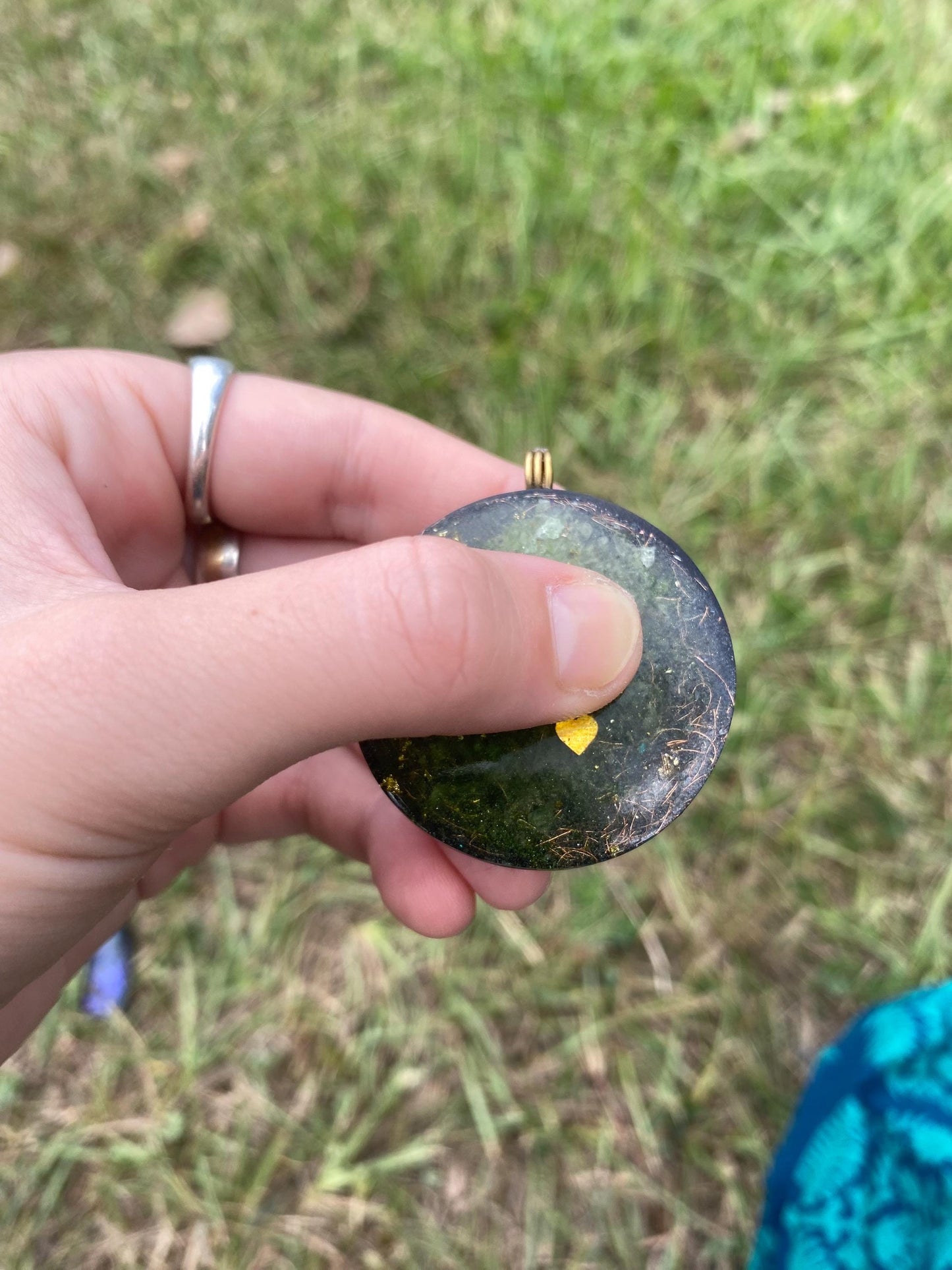Celtic Knot Orgone Pendant Necklace. Made w Elite Shungite, and Diopside. Powerful. EMF Protection. 5G Protection. 24ct Gold