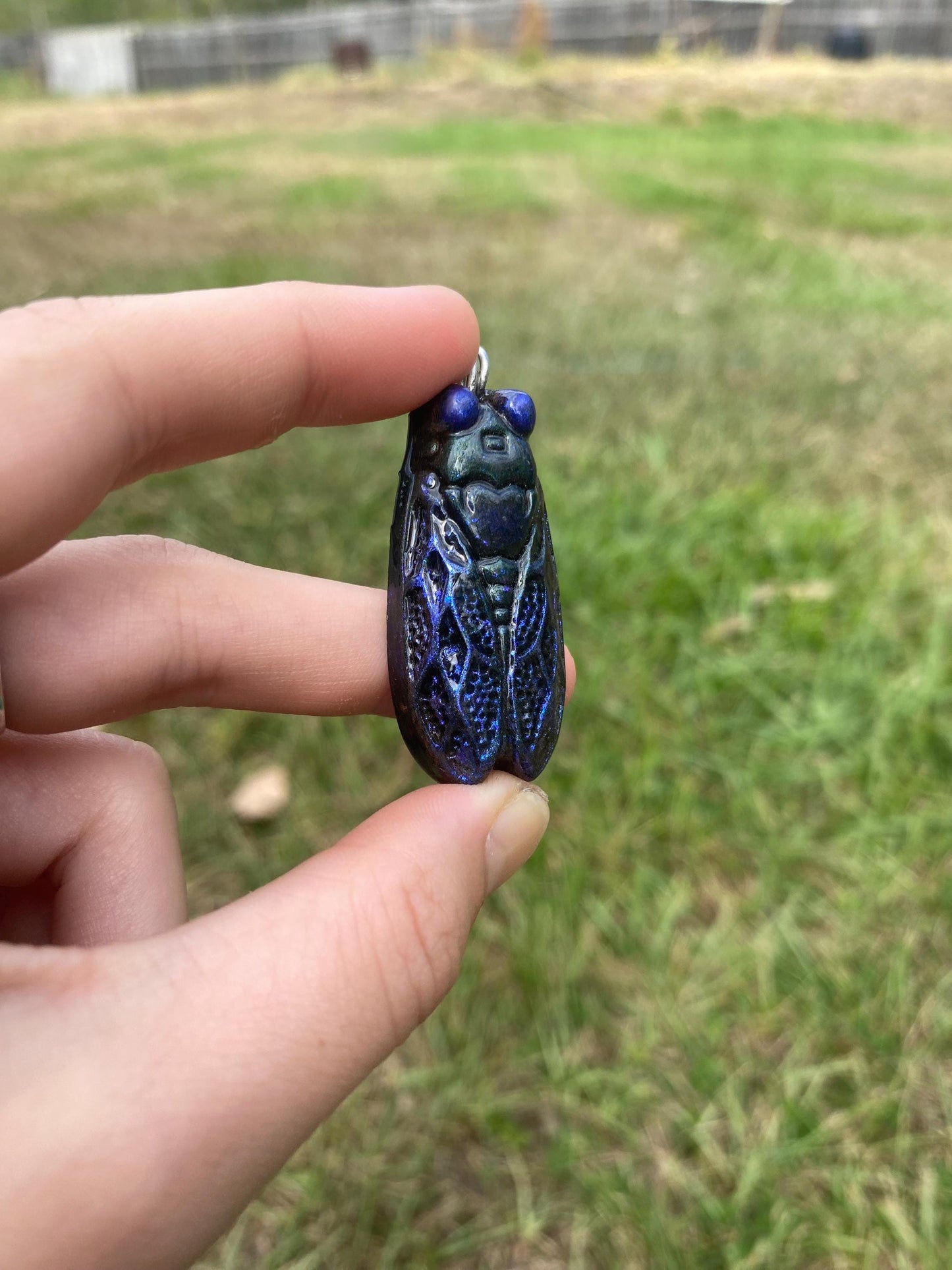 Cicada. Orgone Pendant Necklace. Made w Elite Shungite, Lodestone and Tensor Ring. Powerful. EMF Protection. 5G Protection.