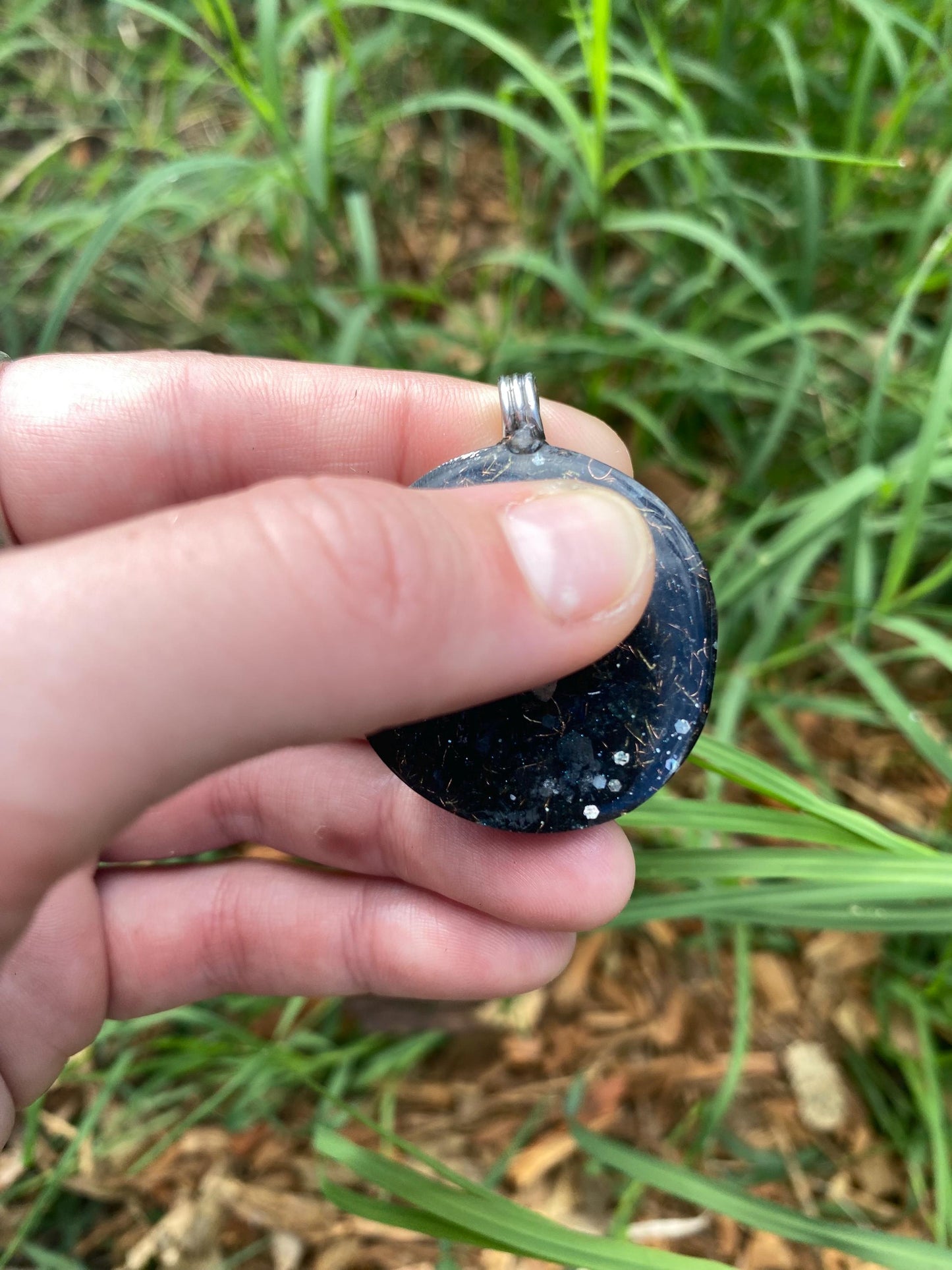 Wolf. Orgone Pendant Necklace. Made w Elite Shungite, Vivianite & Tensor Ring. Powerful. 5G Protection.
