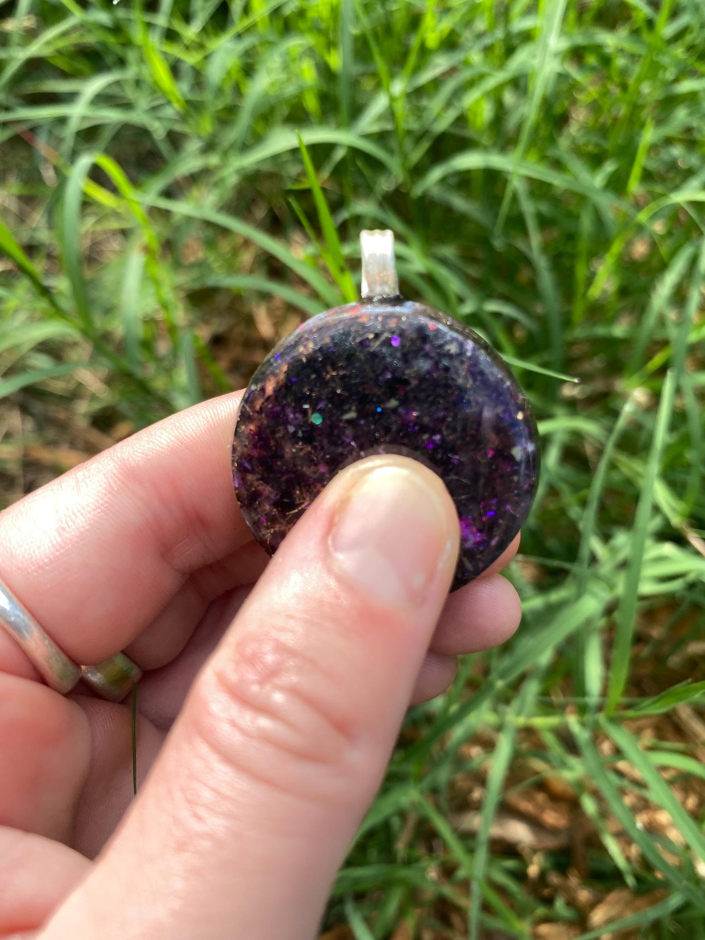 Metatrons Cube. Orgone Pendant Necklace. Made w Elite Shungite, stitchtite & Tensor Ring. Powerful. 5G Protection.