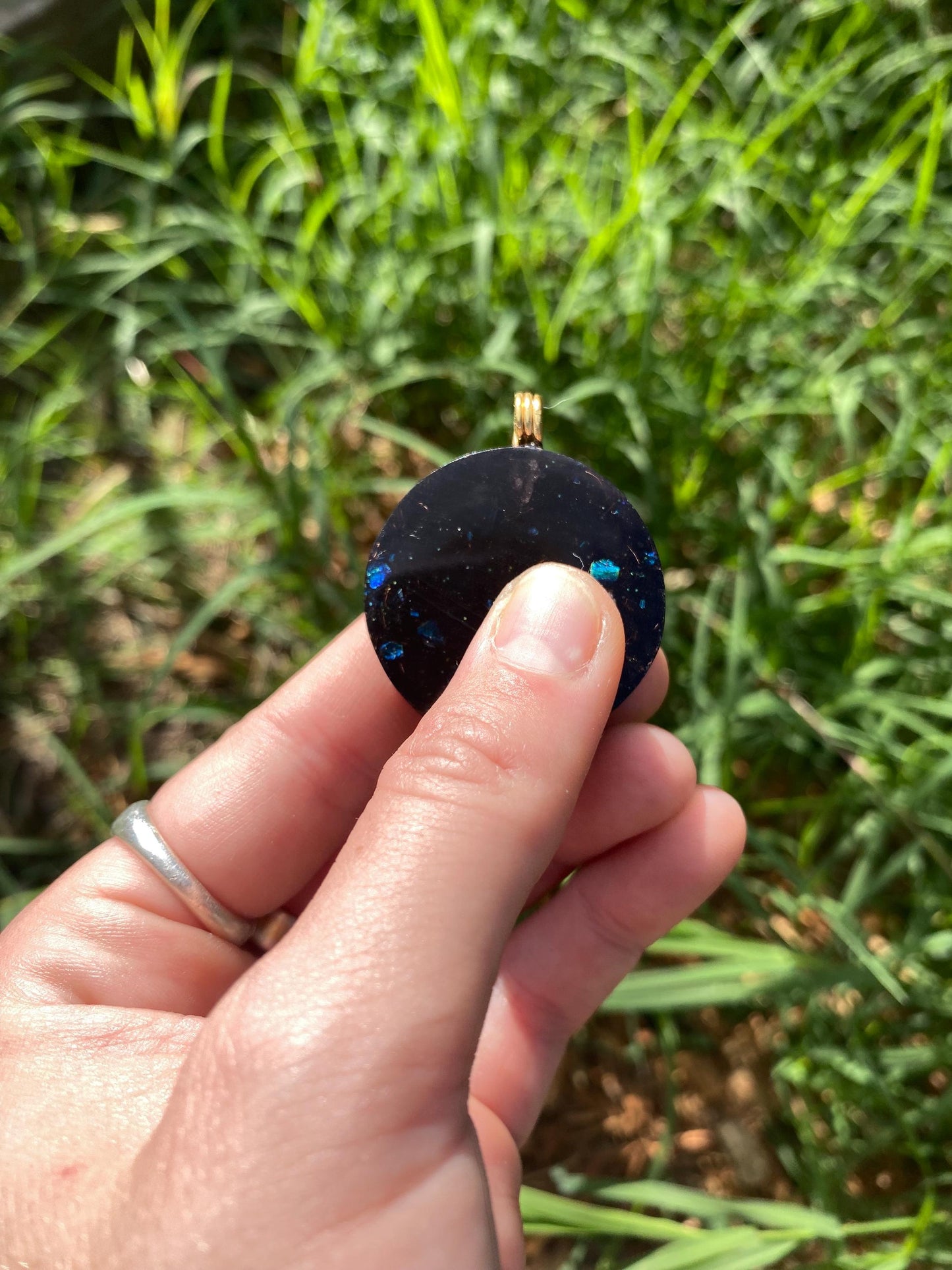 Star Tetrahedron. Orgone Pendant Necklace. Made w Elite Shungite, Purpurite & Tensor Ring. Powerful. 5G Protection.