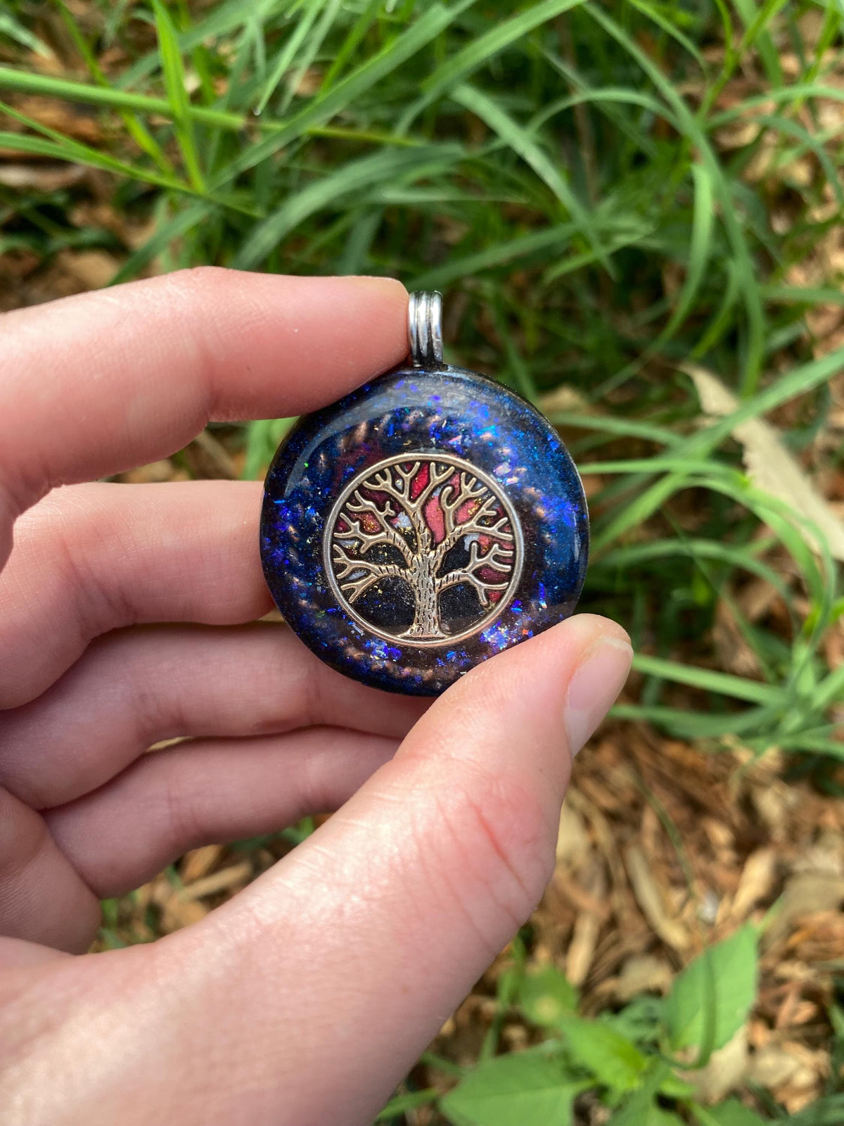 Tree of life. Orgone Pendant Necklace. Made w Elite Shungite, Lodestone and Tensor Ring. Powerful. EMF Protection. 5G Protection